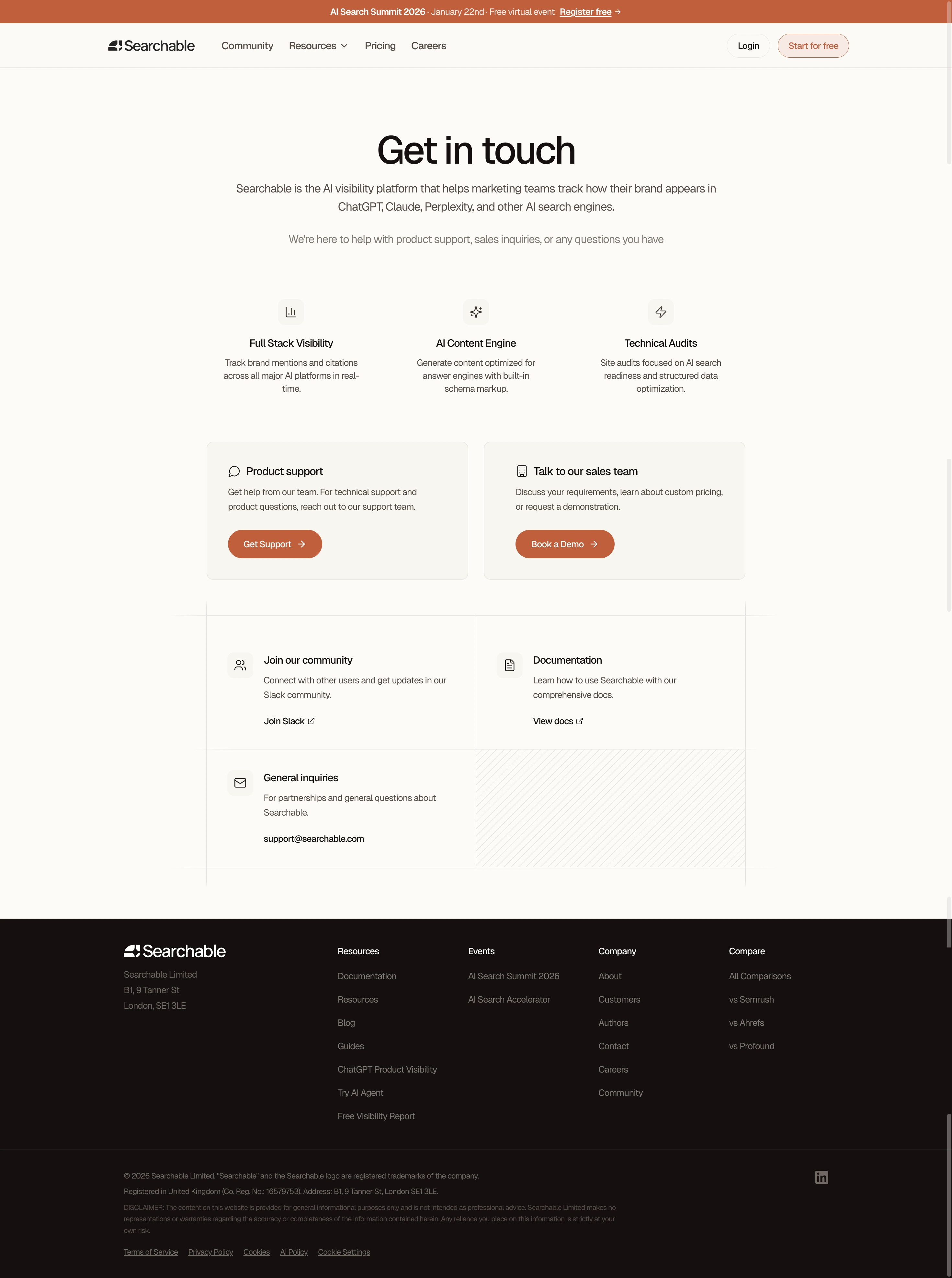 Searchable Contact Page