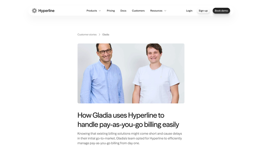 Hyperline Customers Page