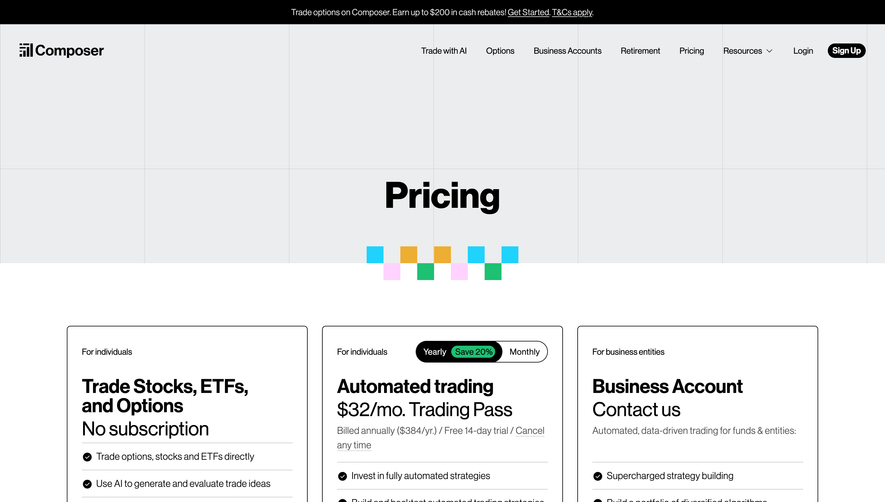 Composer Pricing Page