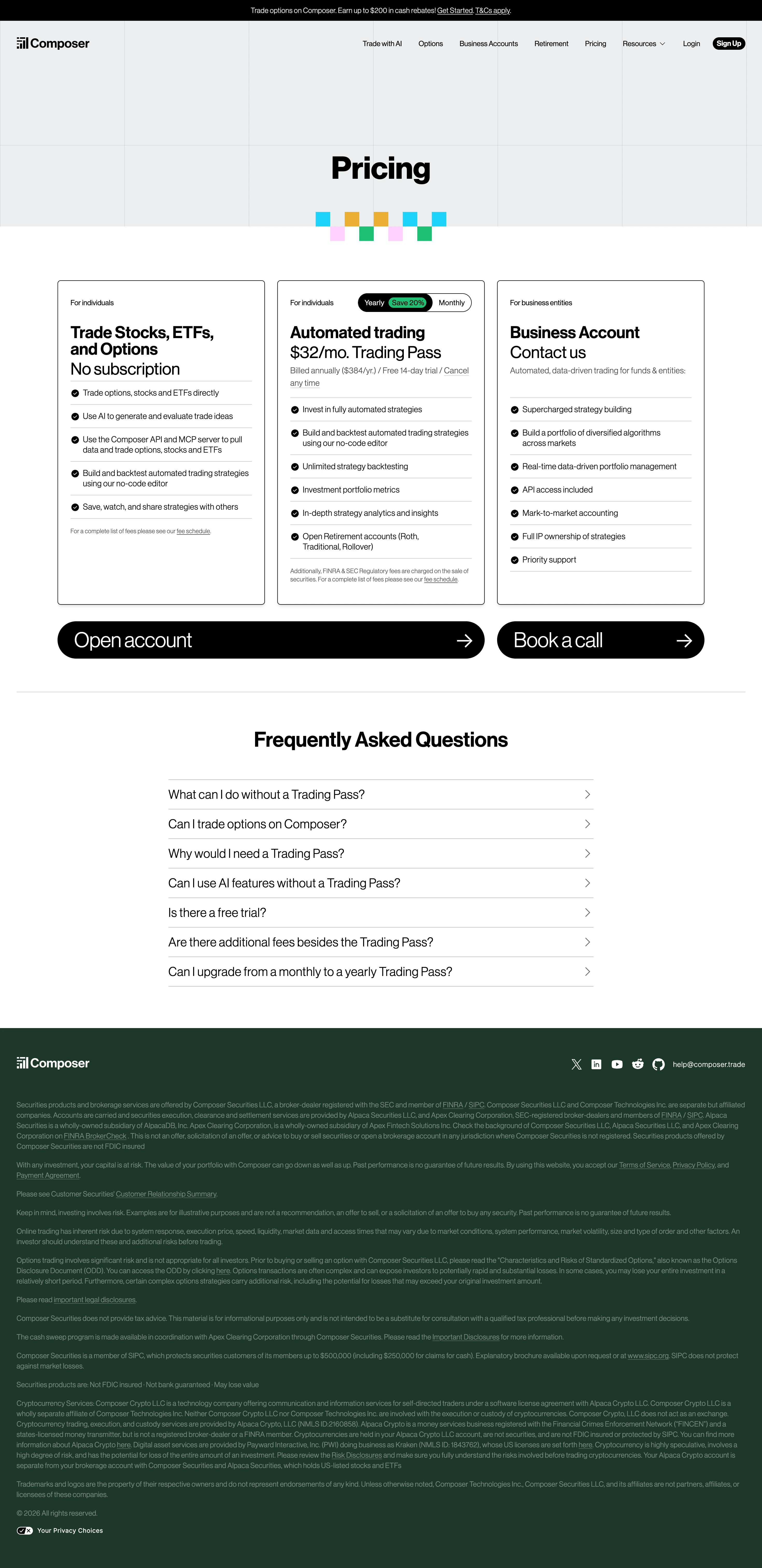 Composer Pricing Page
