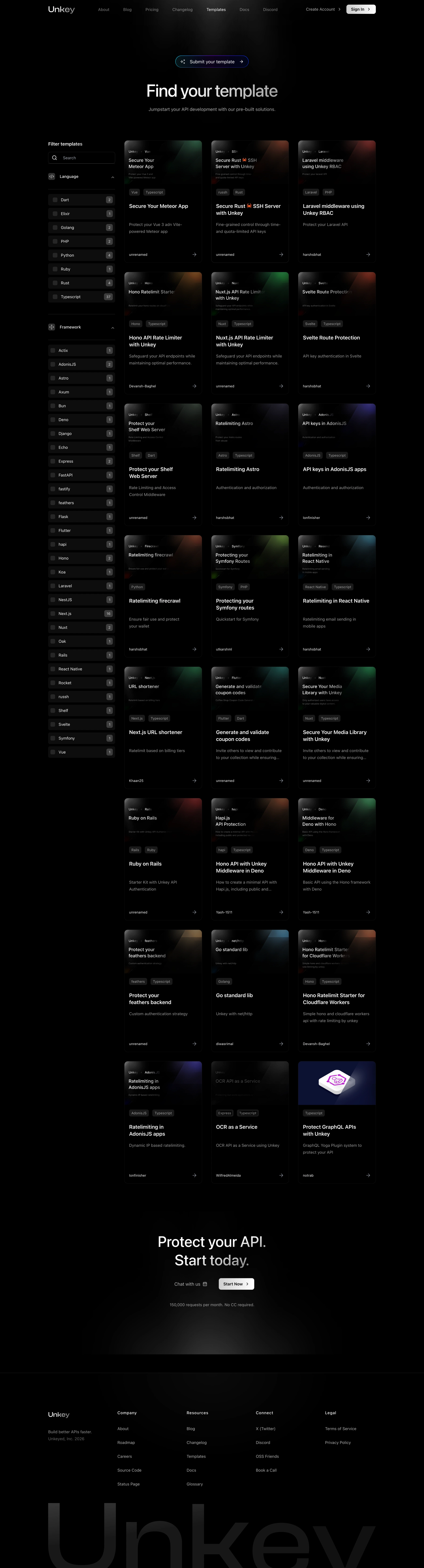 Unkey Templates Library
