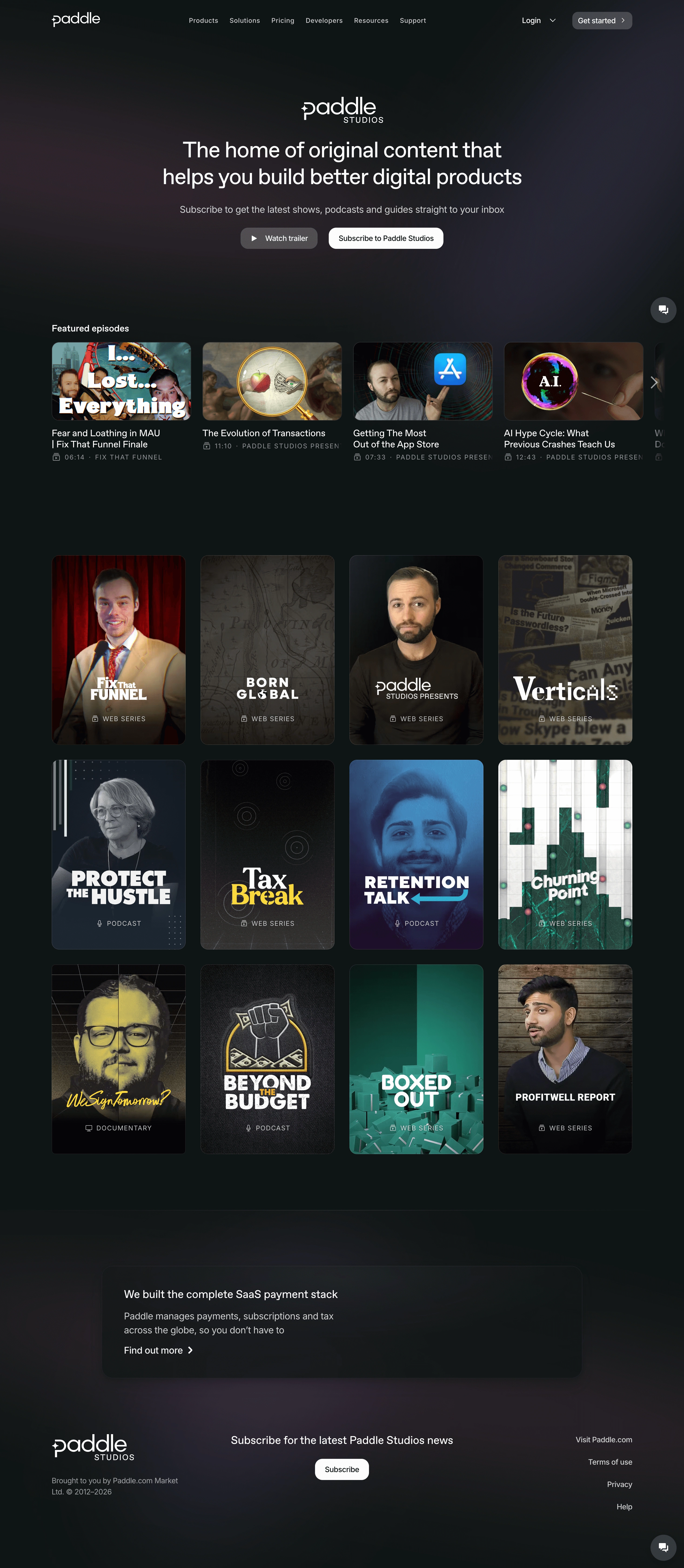 Paddle Podcast Pages