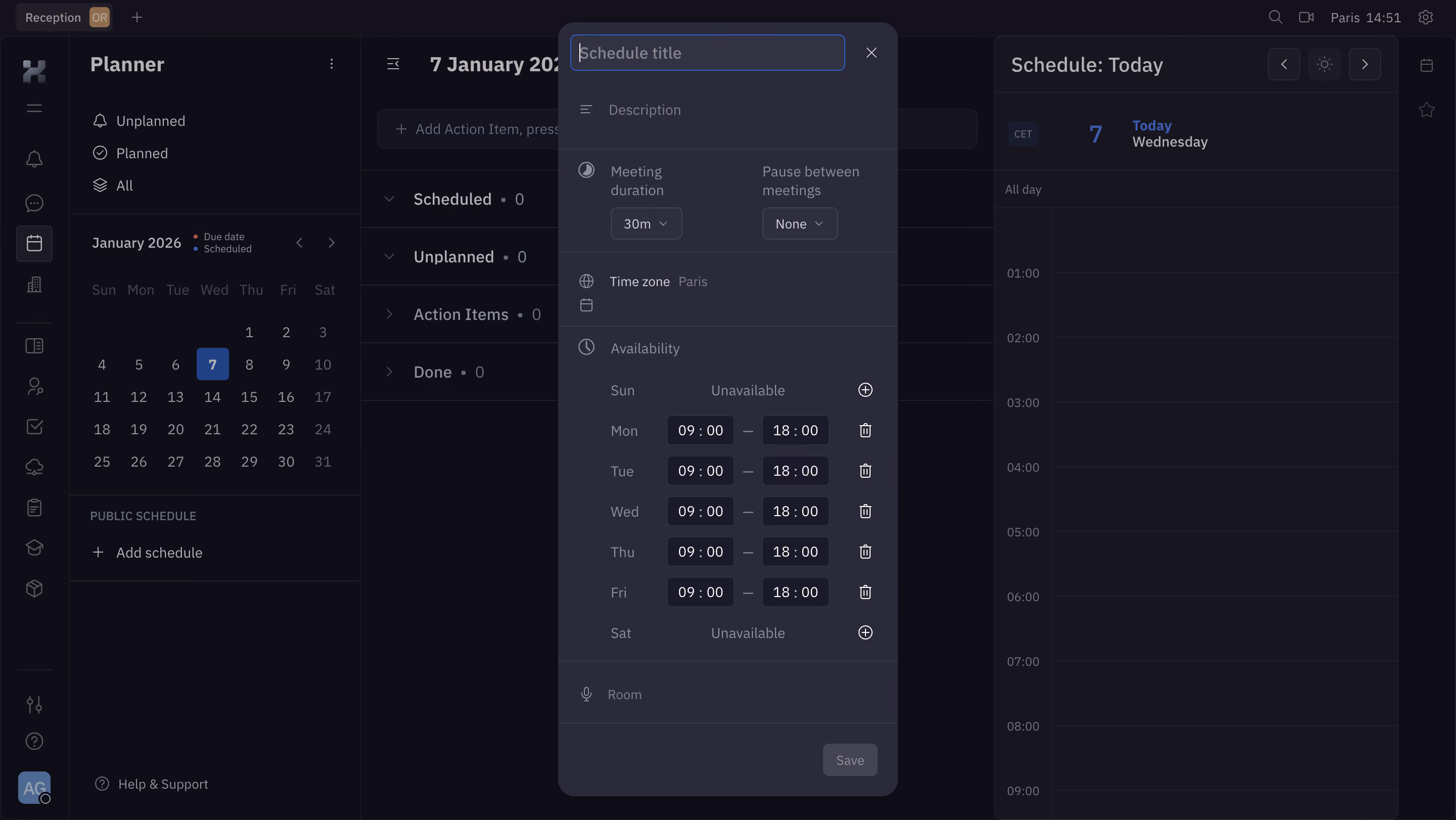 Huly Add Schedule