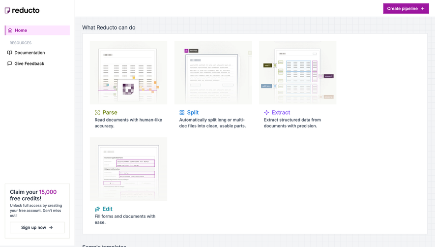 Reducto Dashboard