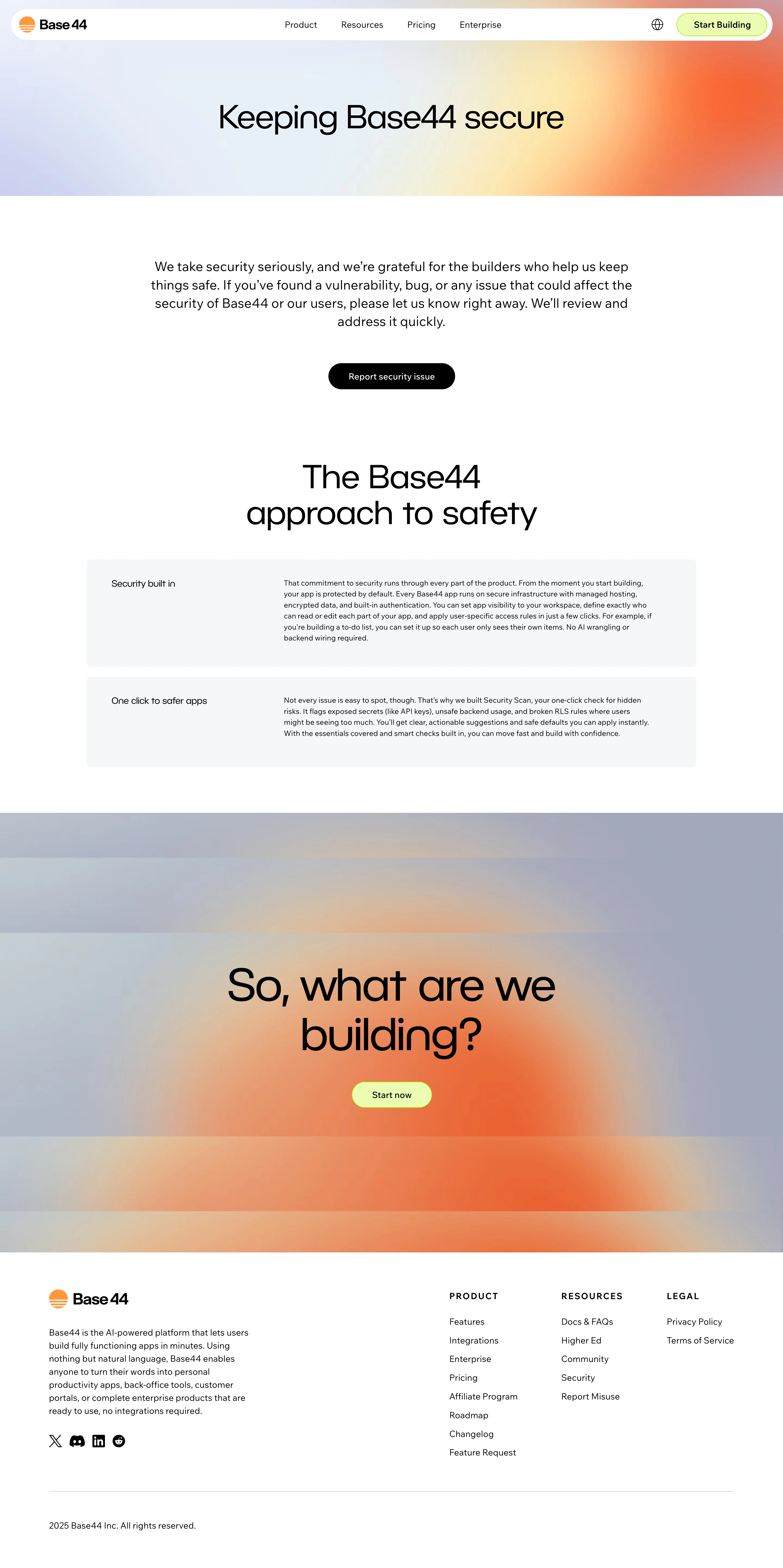 Base44 Security Page