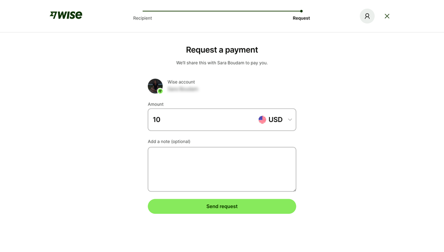 Wise Send Payment Request