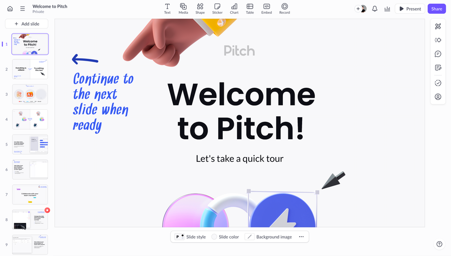 Pitch Presentation Editor