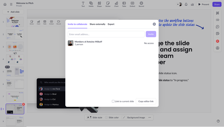 Pitch Invite Collaborators