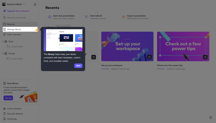 Pitch Product Tour