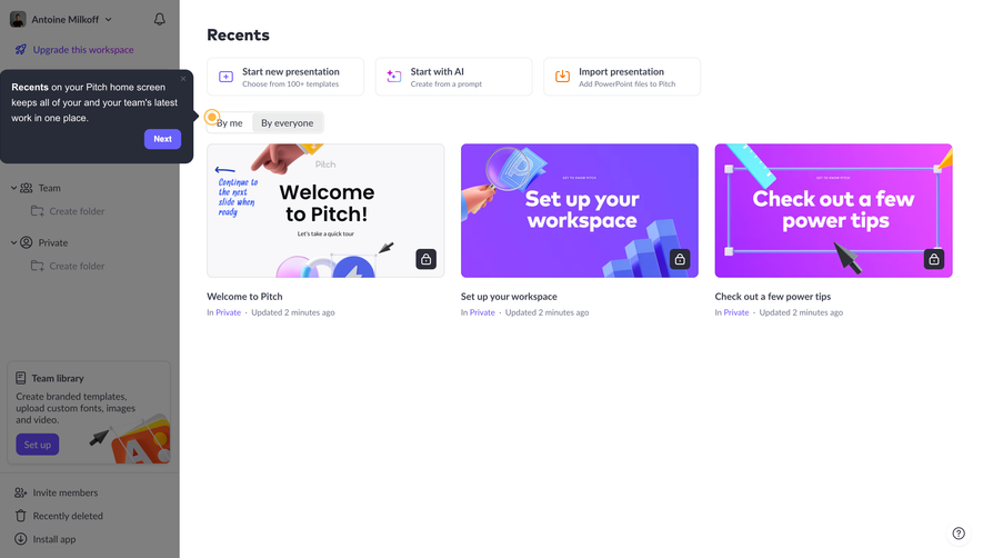 Pitch Product Tour