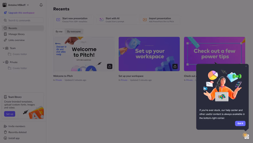 Pitch Product Tour