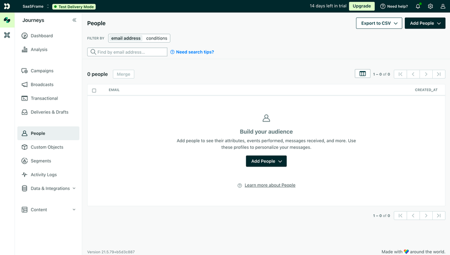 Customer.io Empty People Table