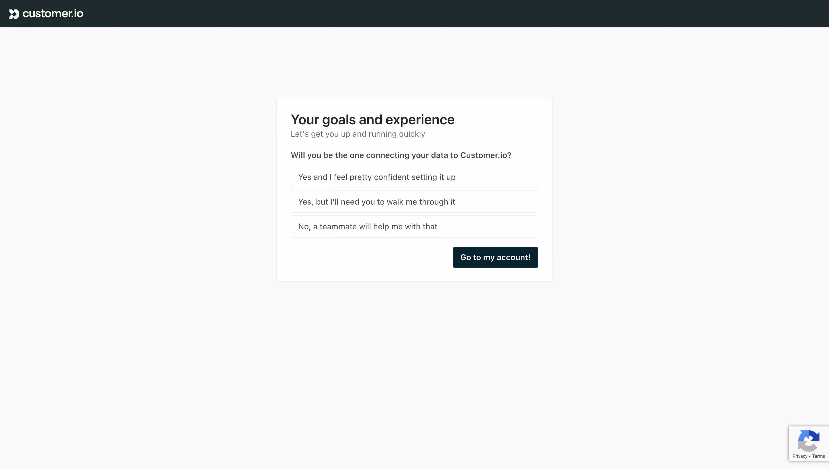 Customer.io Account Setup