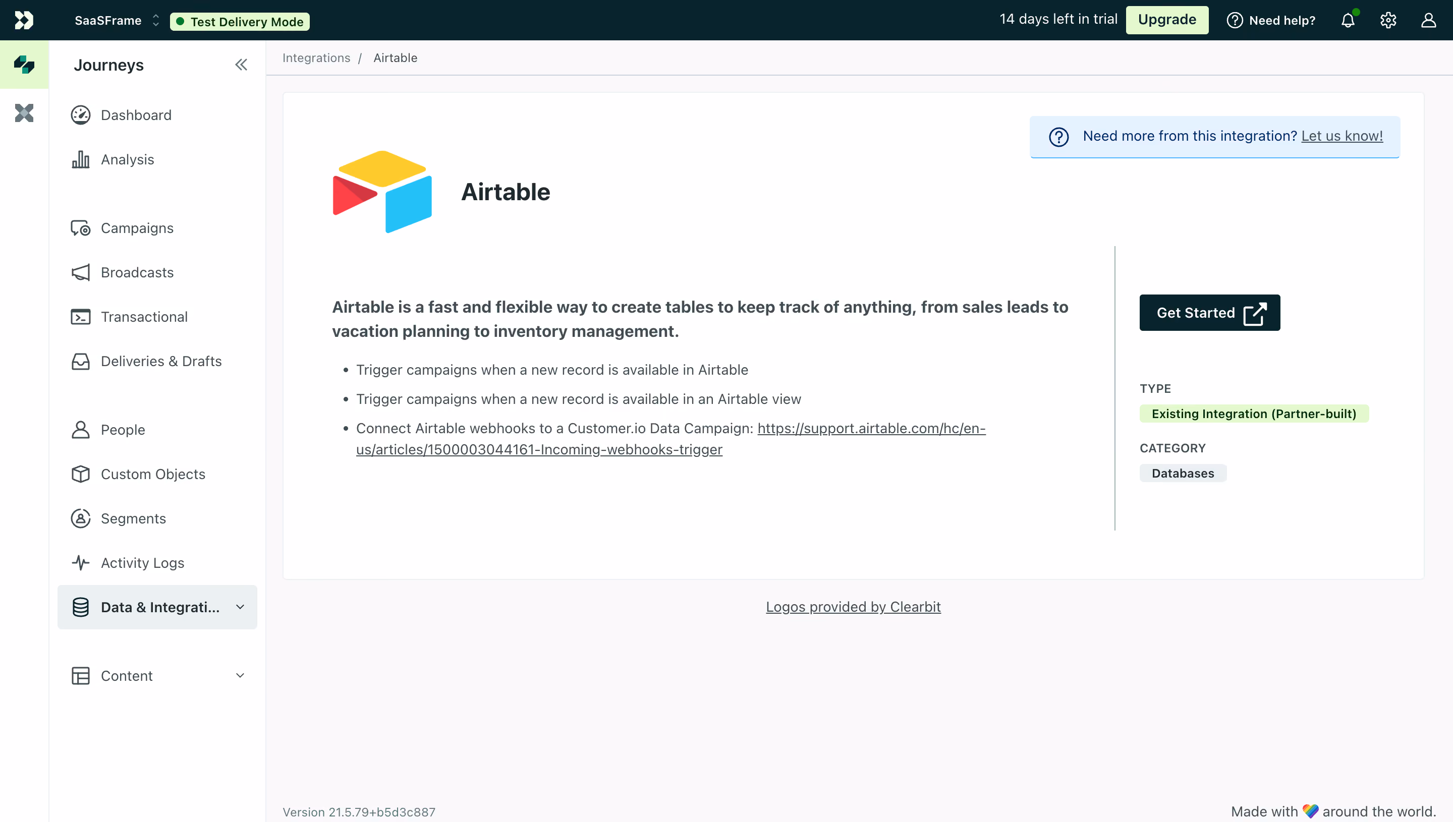 Customer.io Connect Airtable