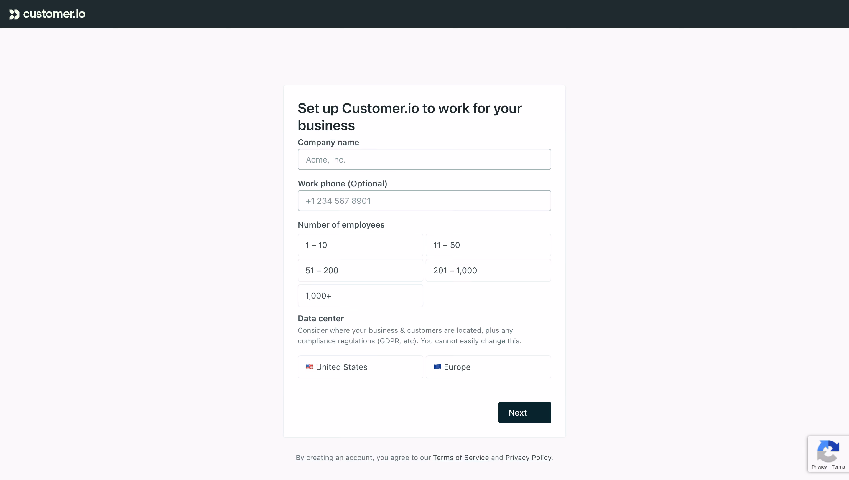 Customer.io Company Setup 
