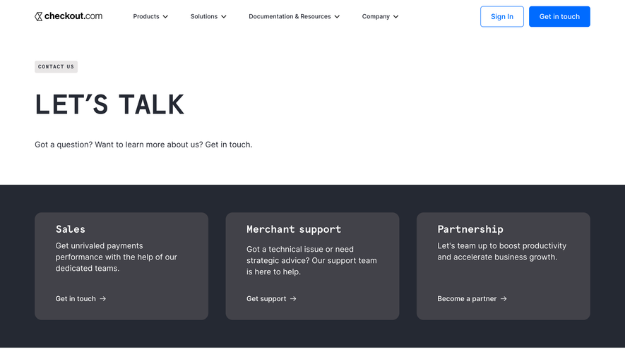 Checkout.com Contact Page