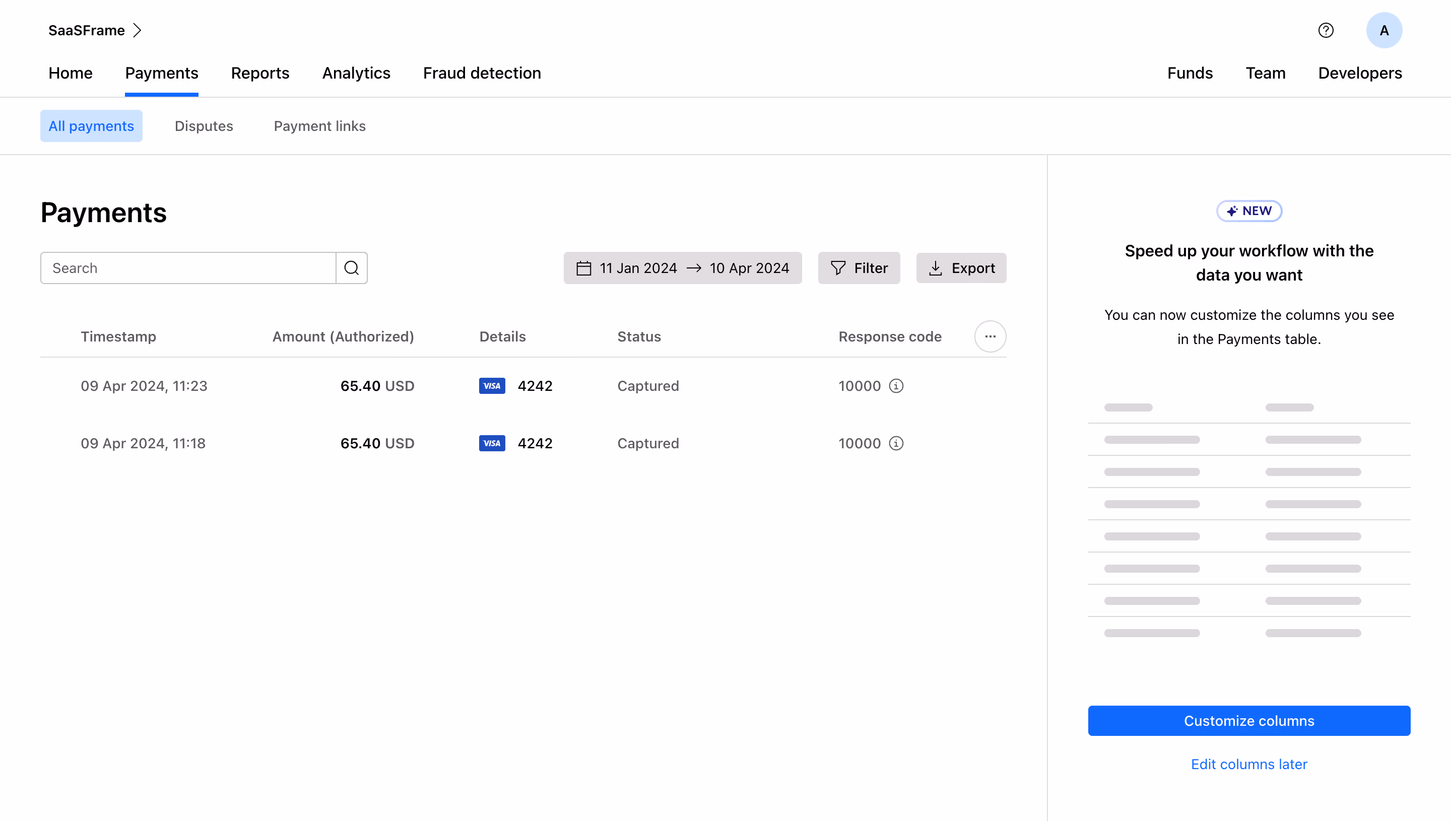 Checkout.com Payments Dashboard