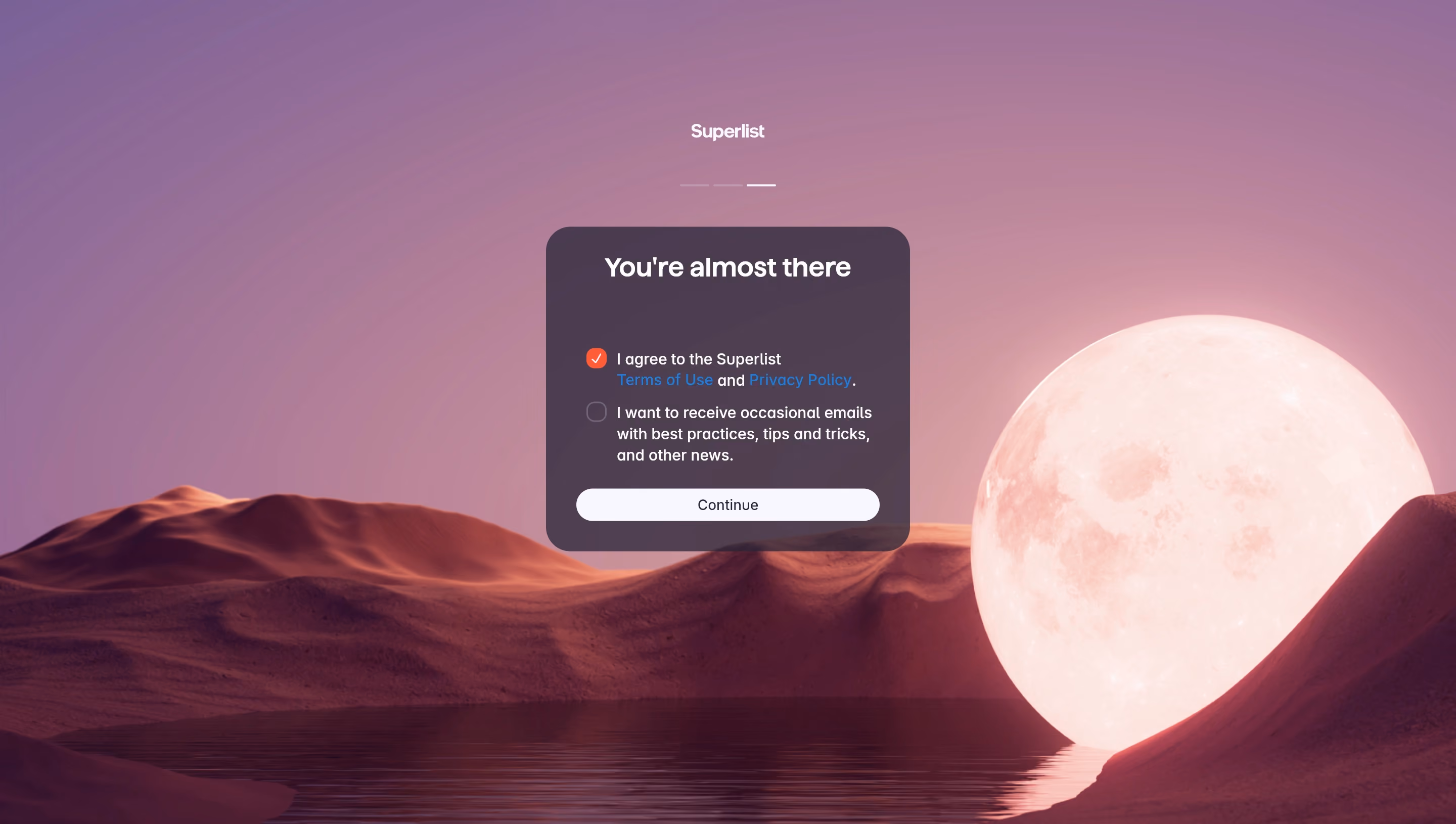Superlist Account Setup