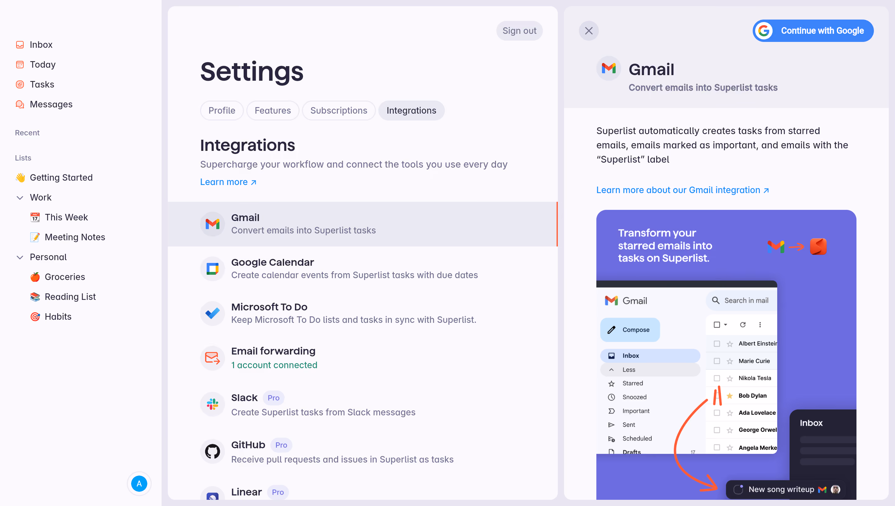 Superlist Connect Integration