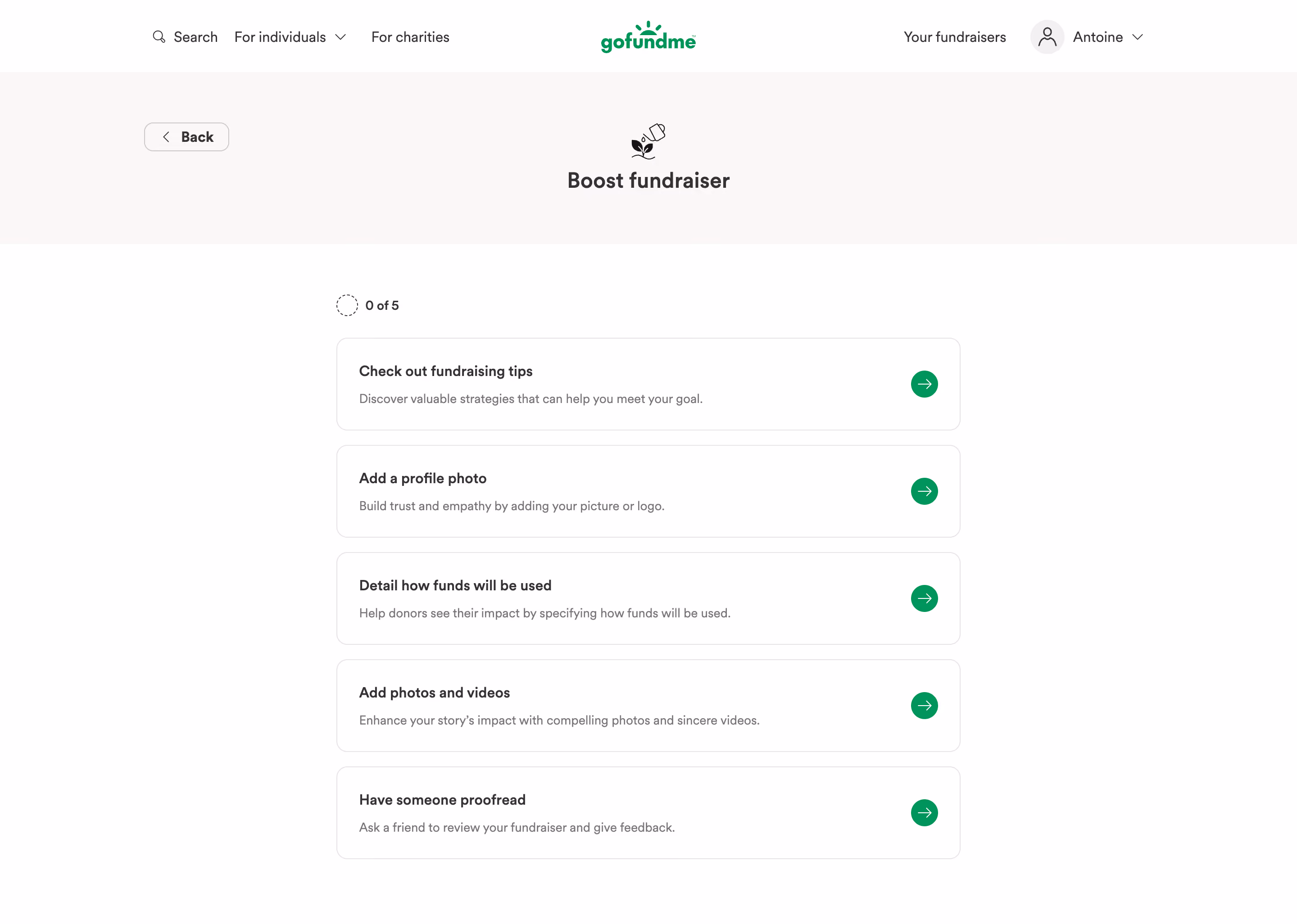 GoFundMe Onboarding Checklist
