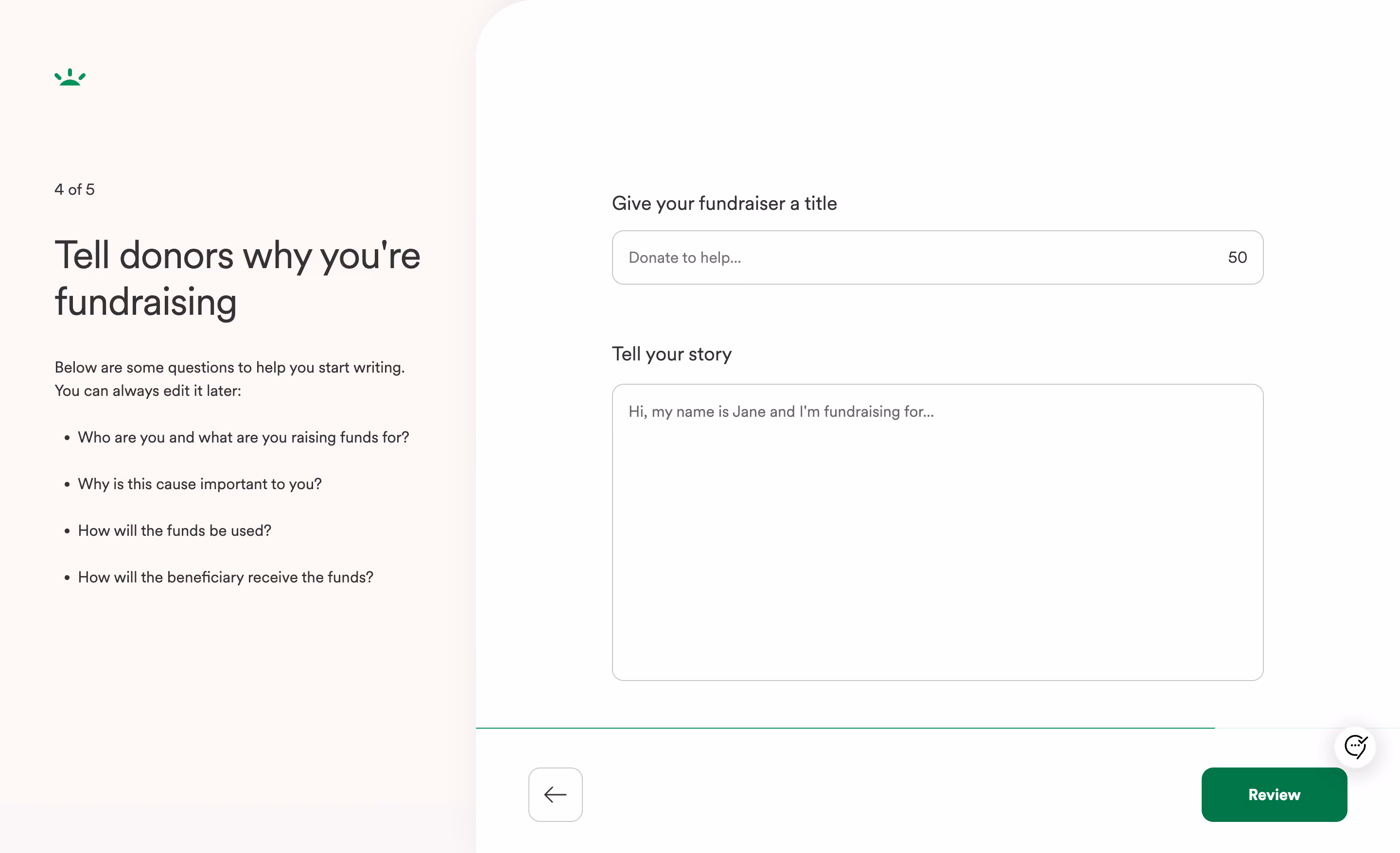 GoFundMe Foundraiser Details Setup