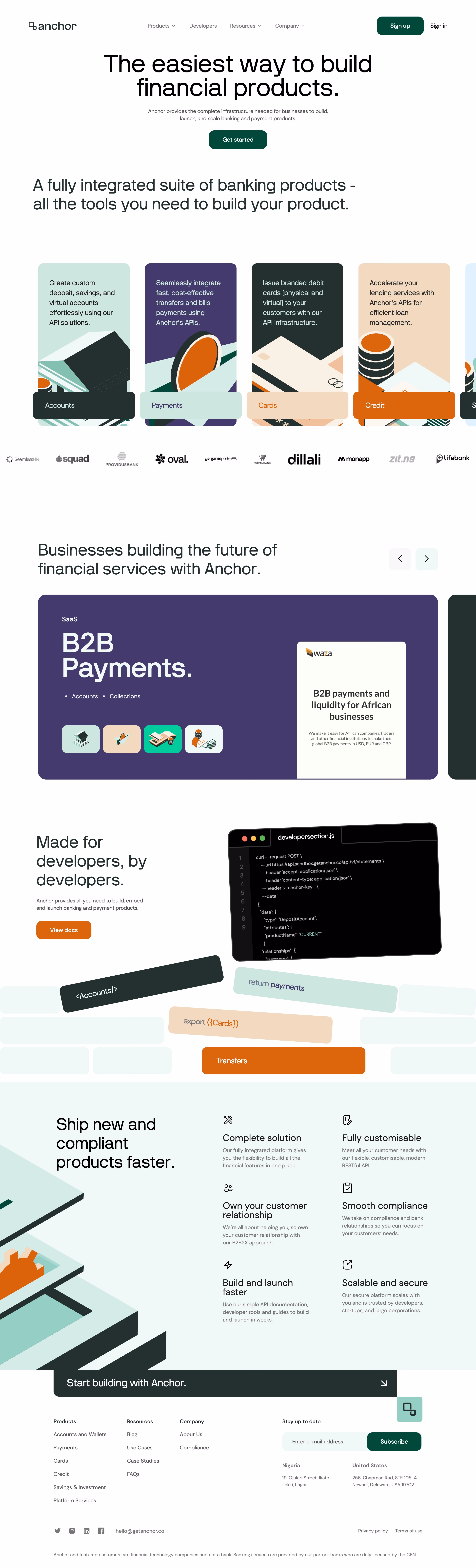 Anchor Landing Page