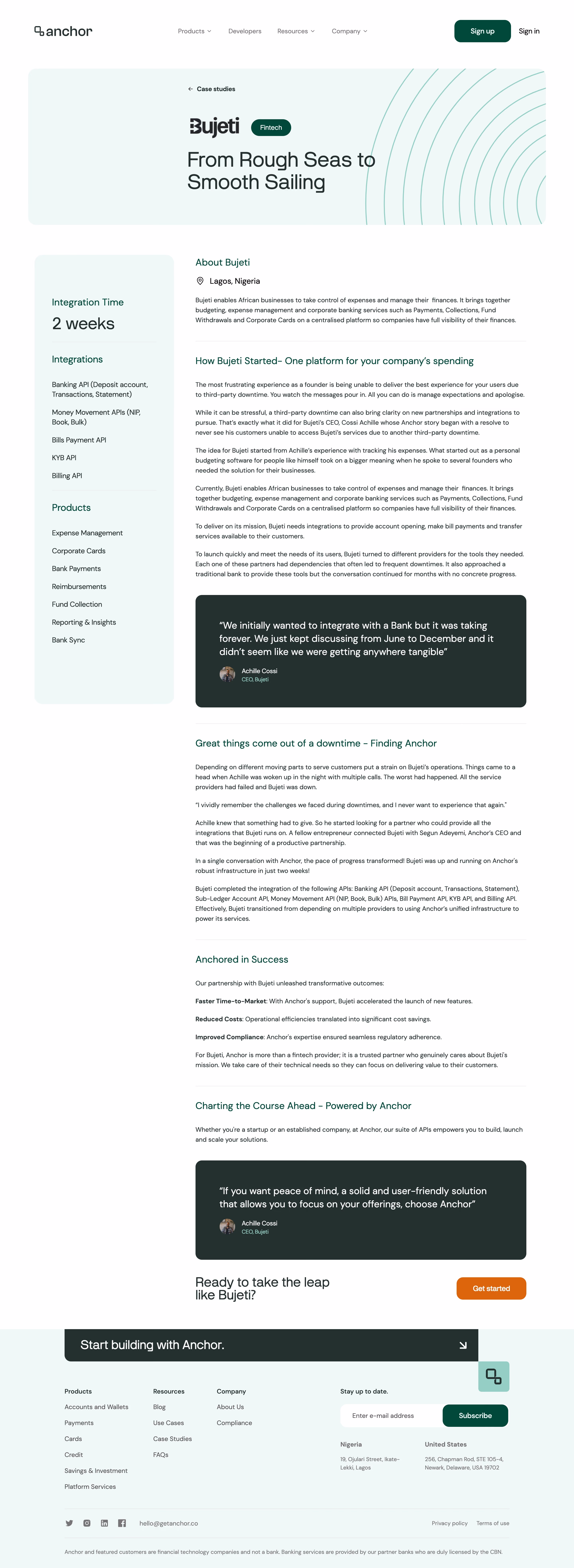 Anchor Customer Stories