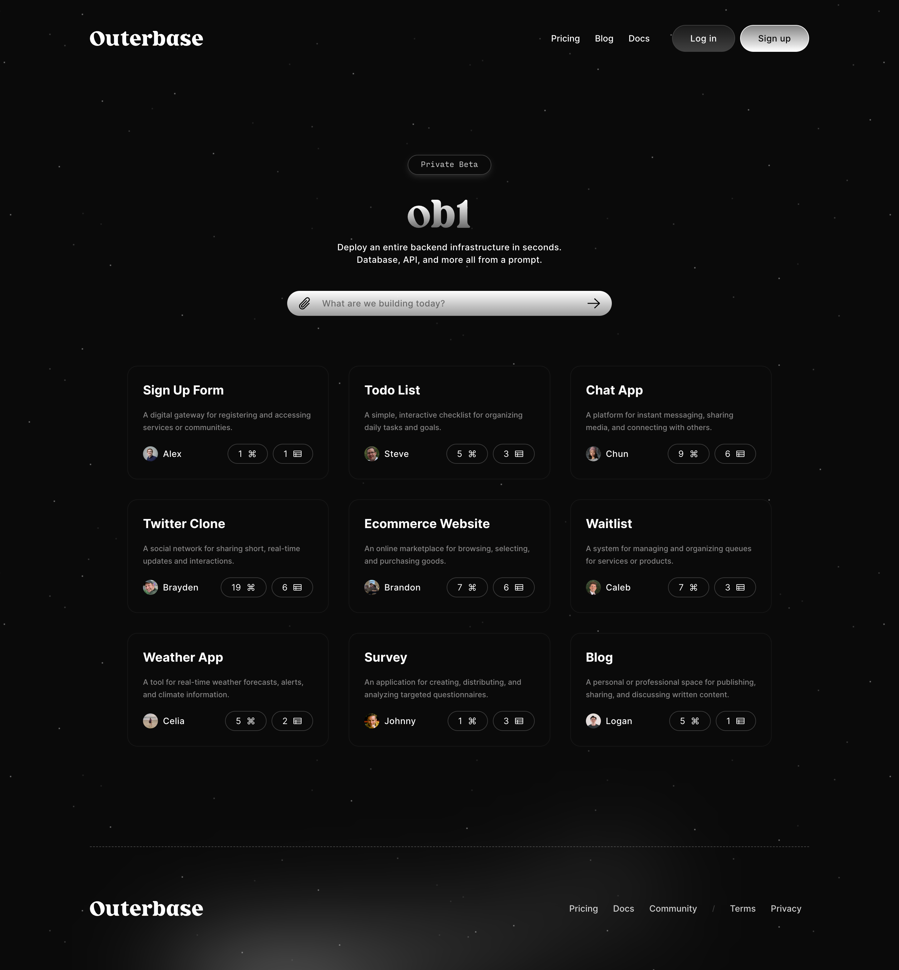 Outerbase AI Page