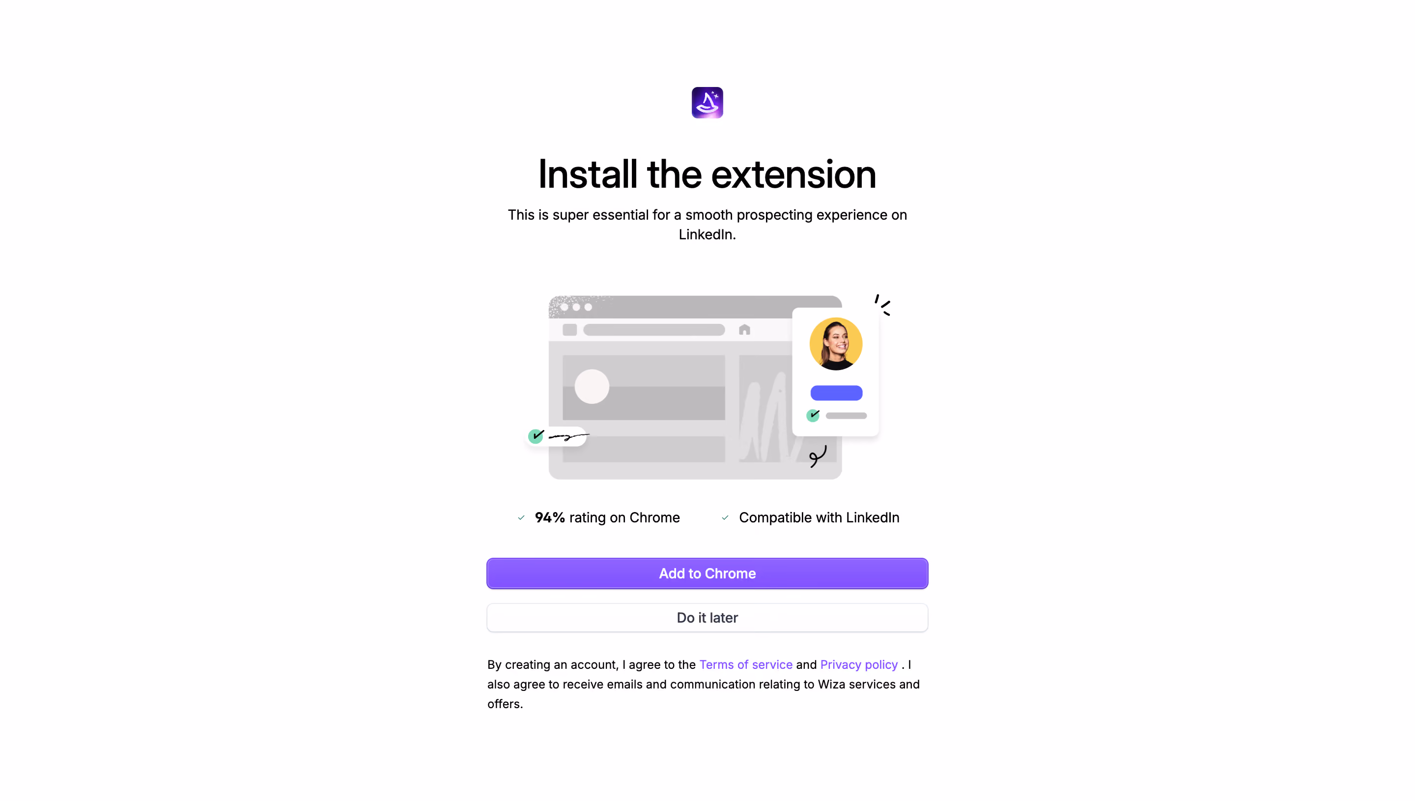 Wiza Install Chrome Extension