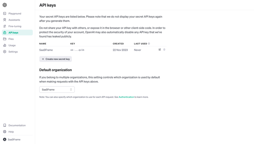 OpenAI API Keys