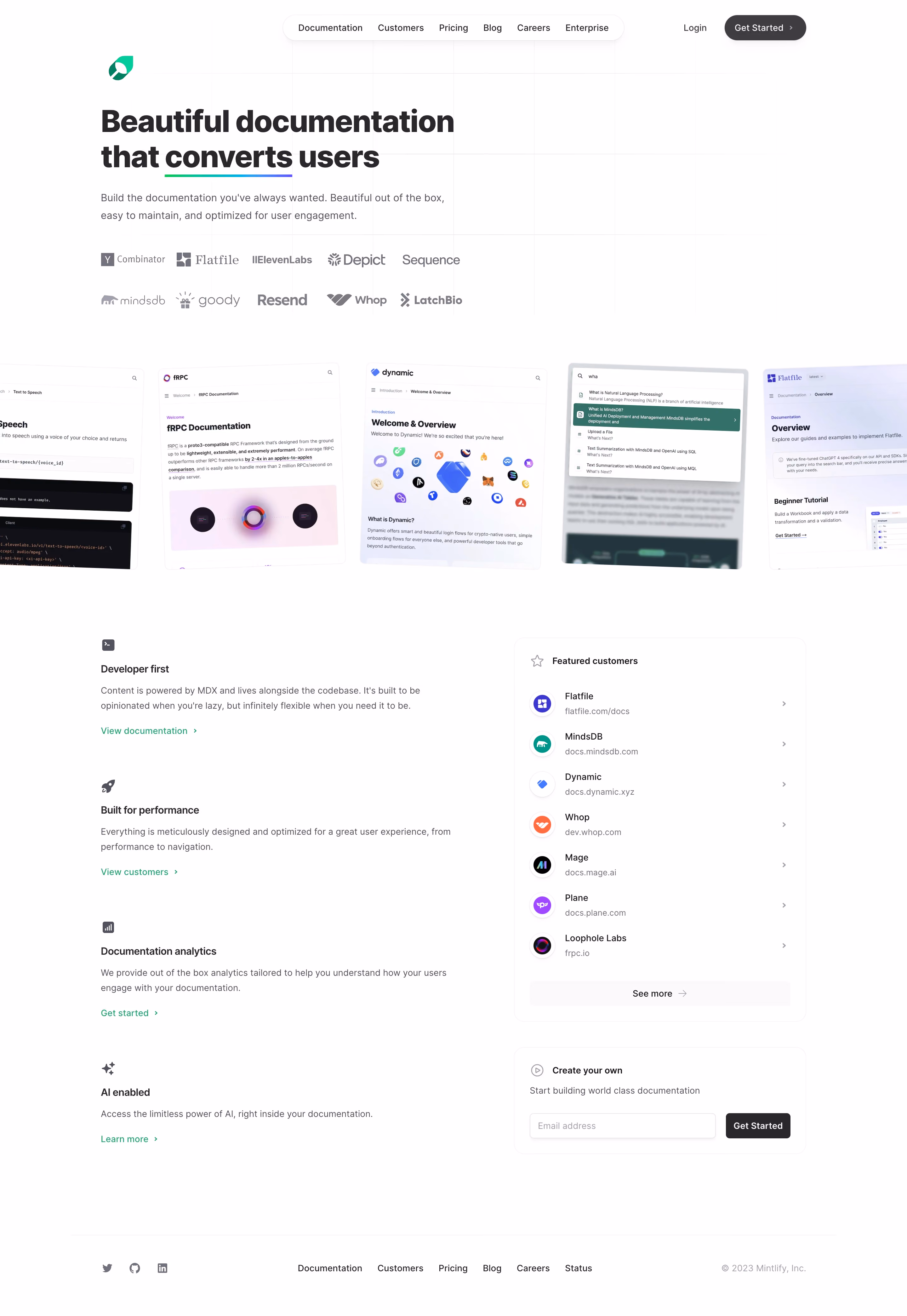 Mintlify Landing Page