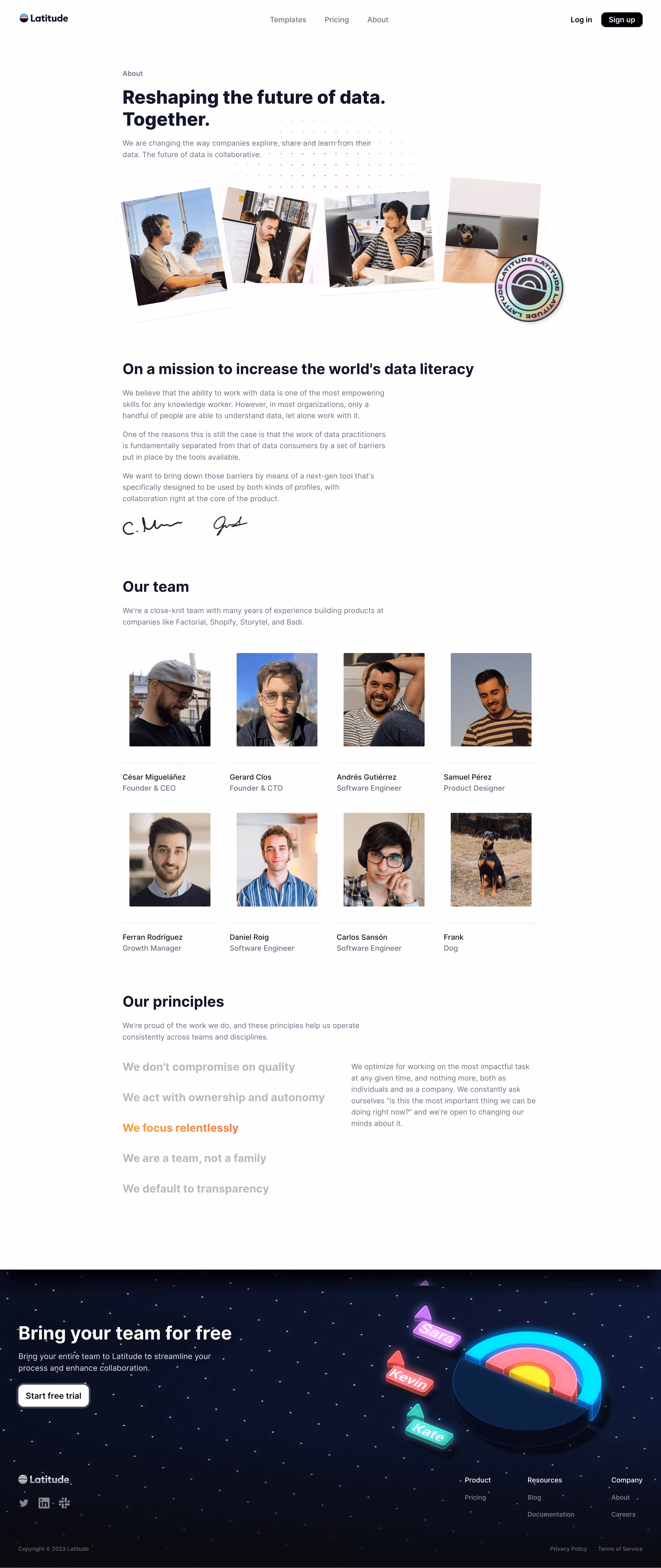 Latitude About Page
