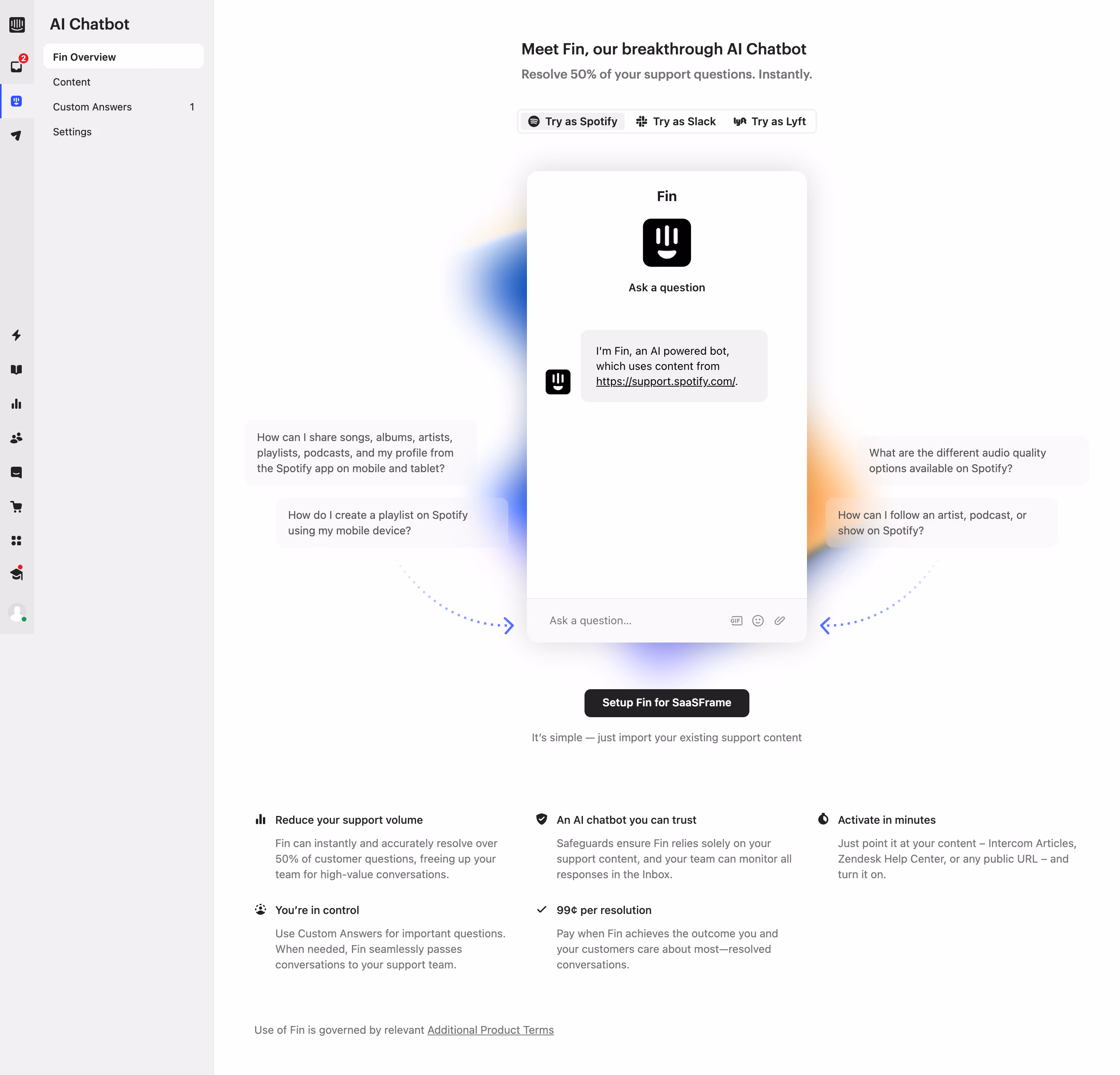 Intercom Setup AI Chatbot
