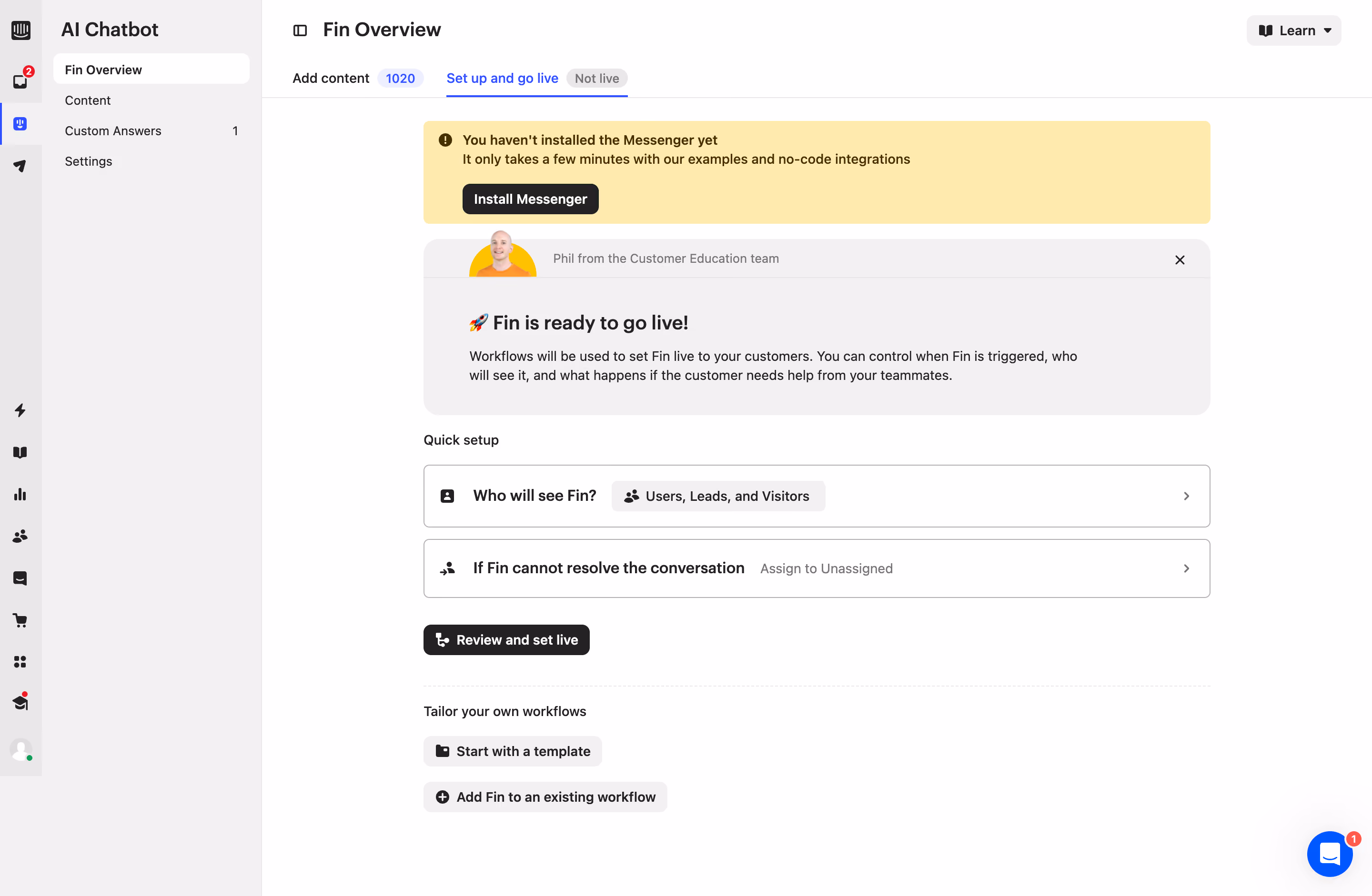 Intercom Review AI Chatbot