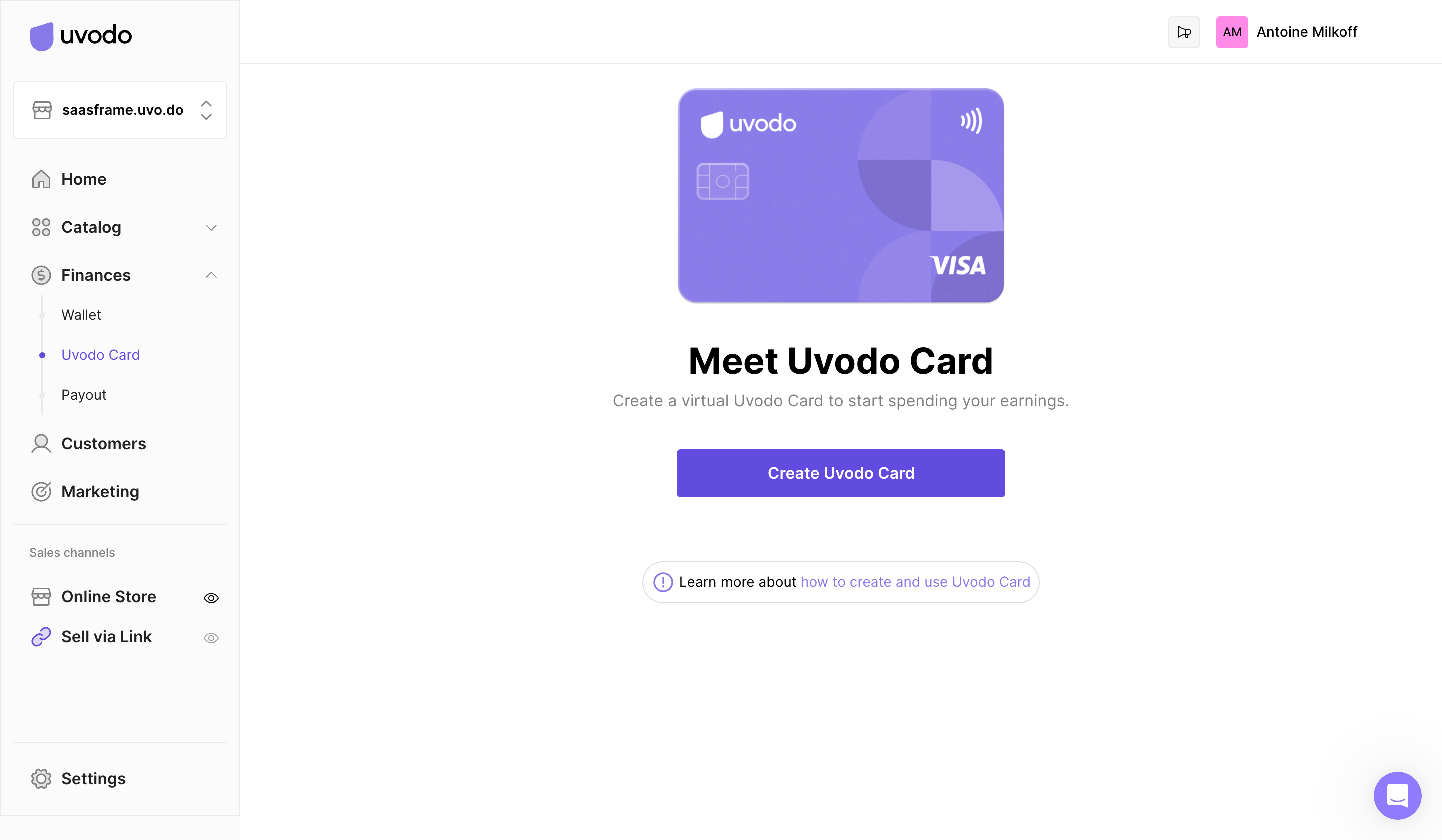 Uvodo Uvodo Create Virtual Card