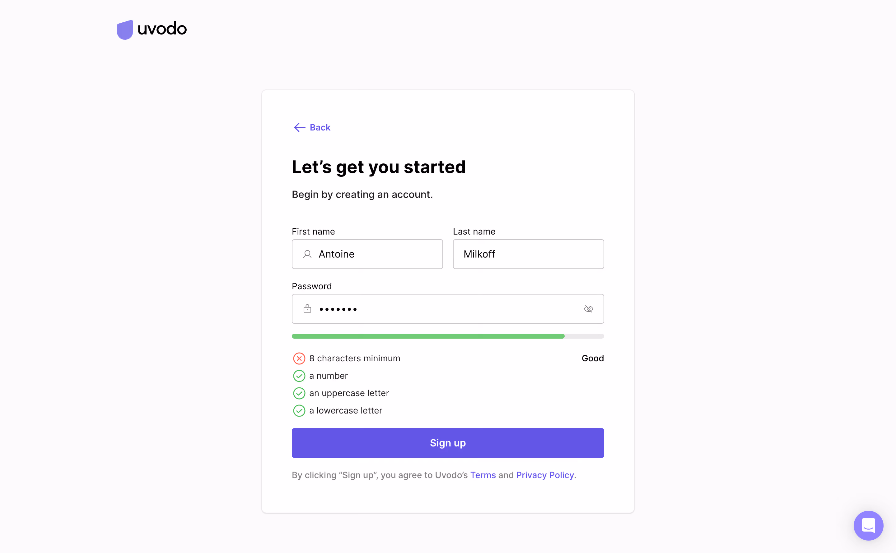 Uvodo Uvodo Signup