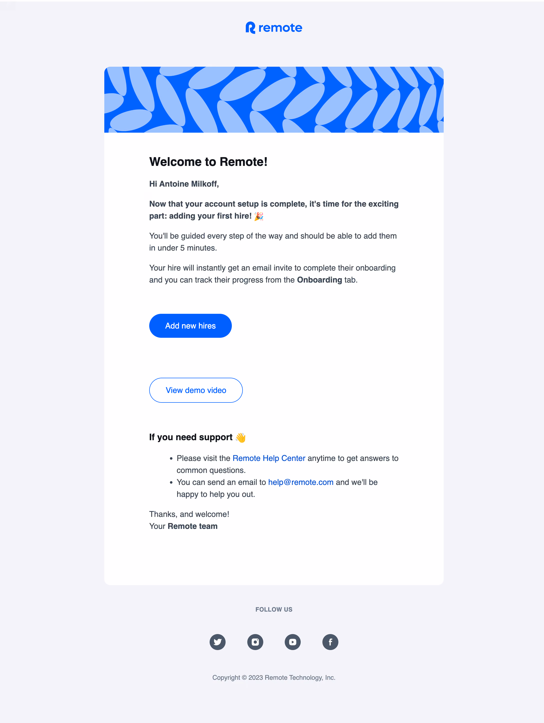 Remote Activation Emails