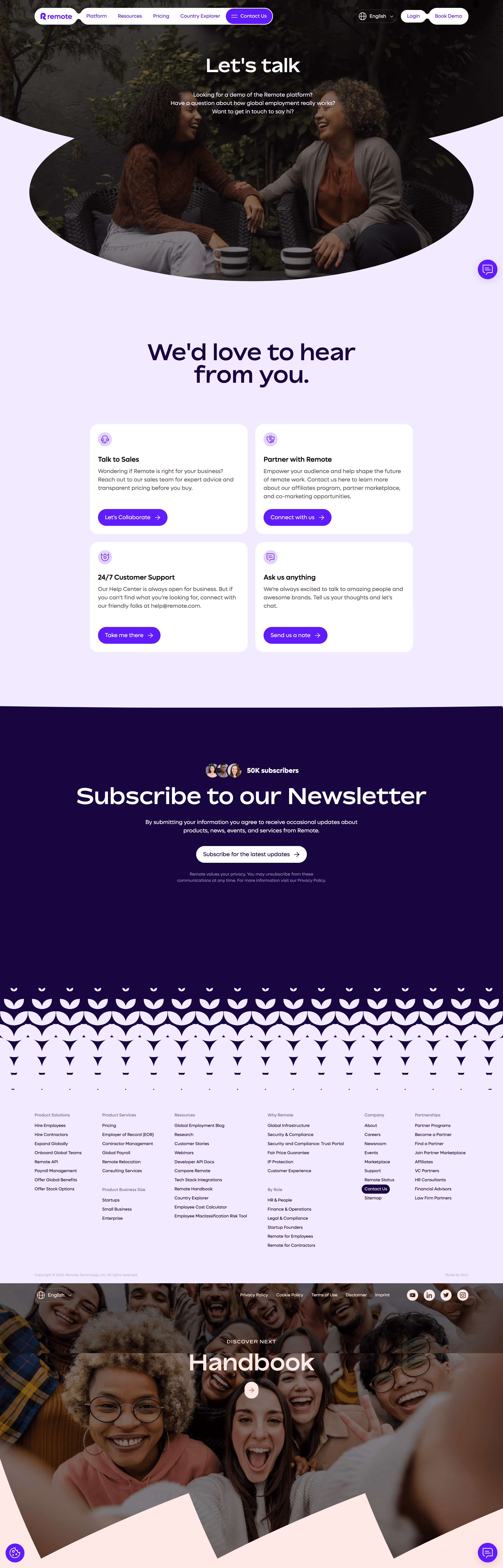Remote Contact Page