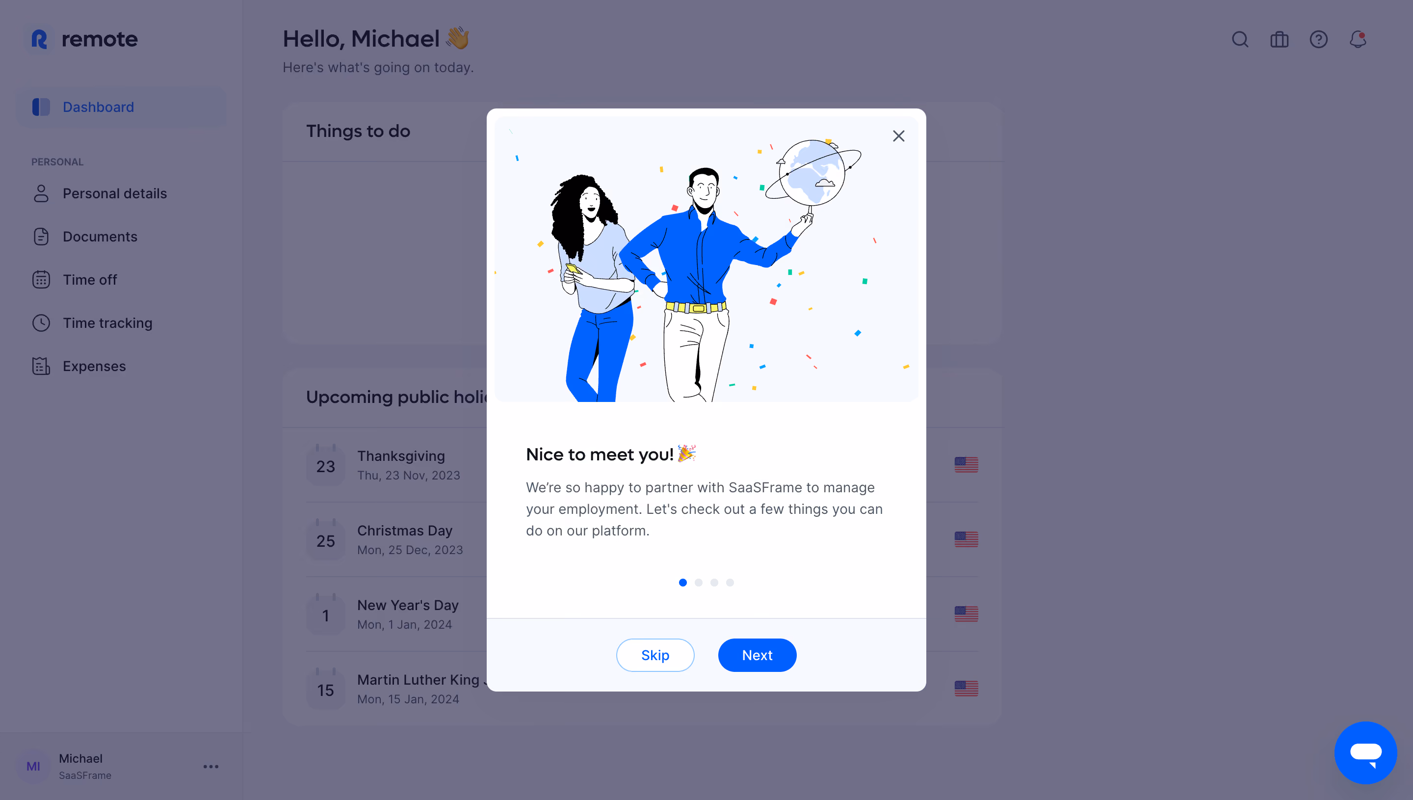 Remote Welcome Screen