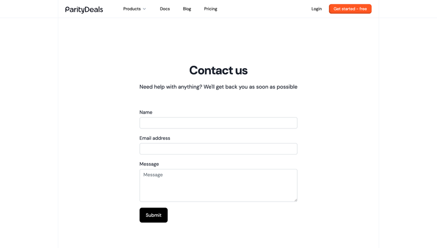 ParityDeals Contact Page