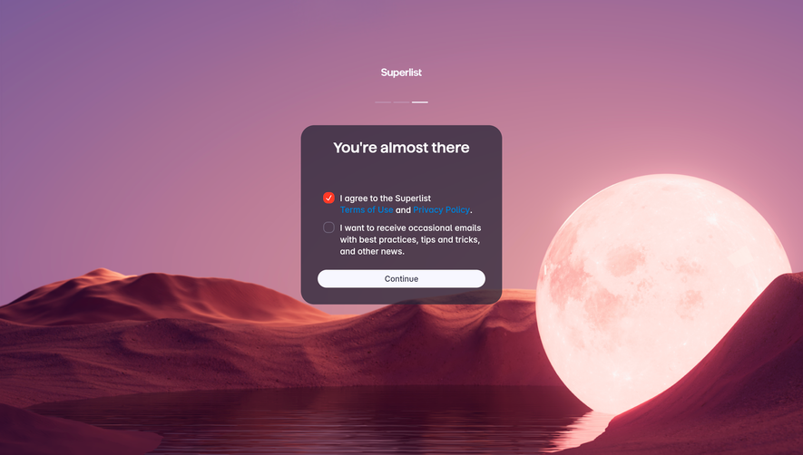 Superlist Account Setup