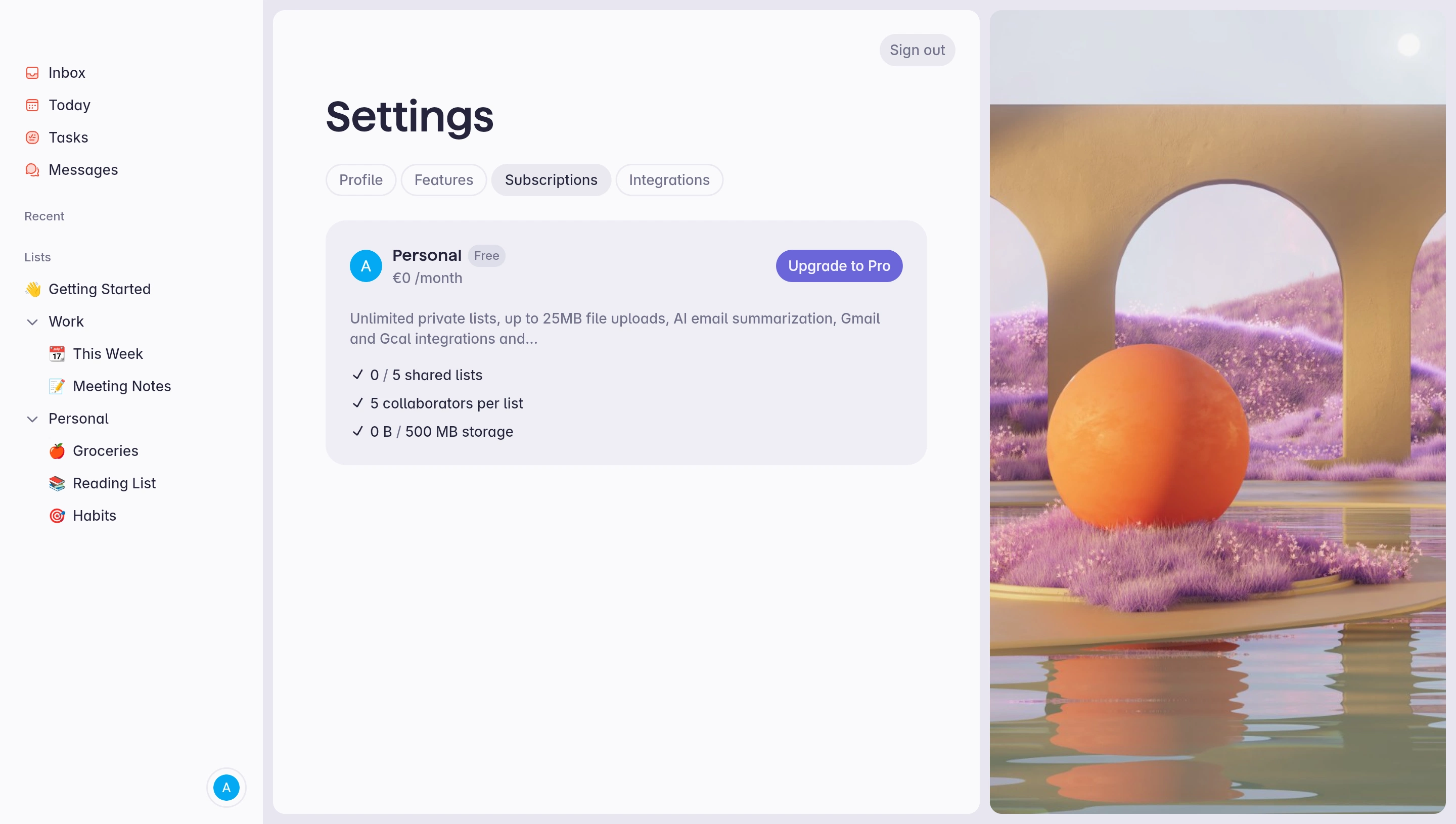 Superlist Subscriptions Settings