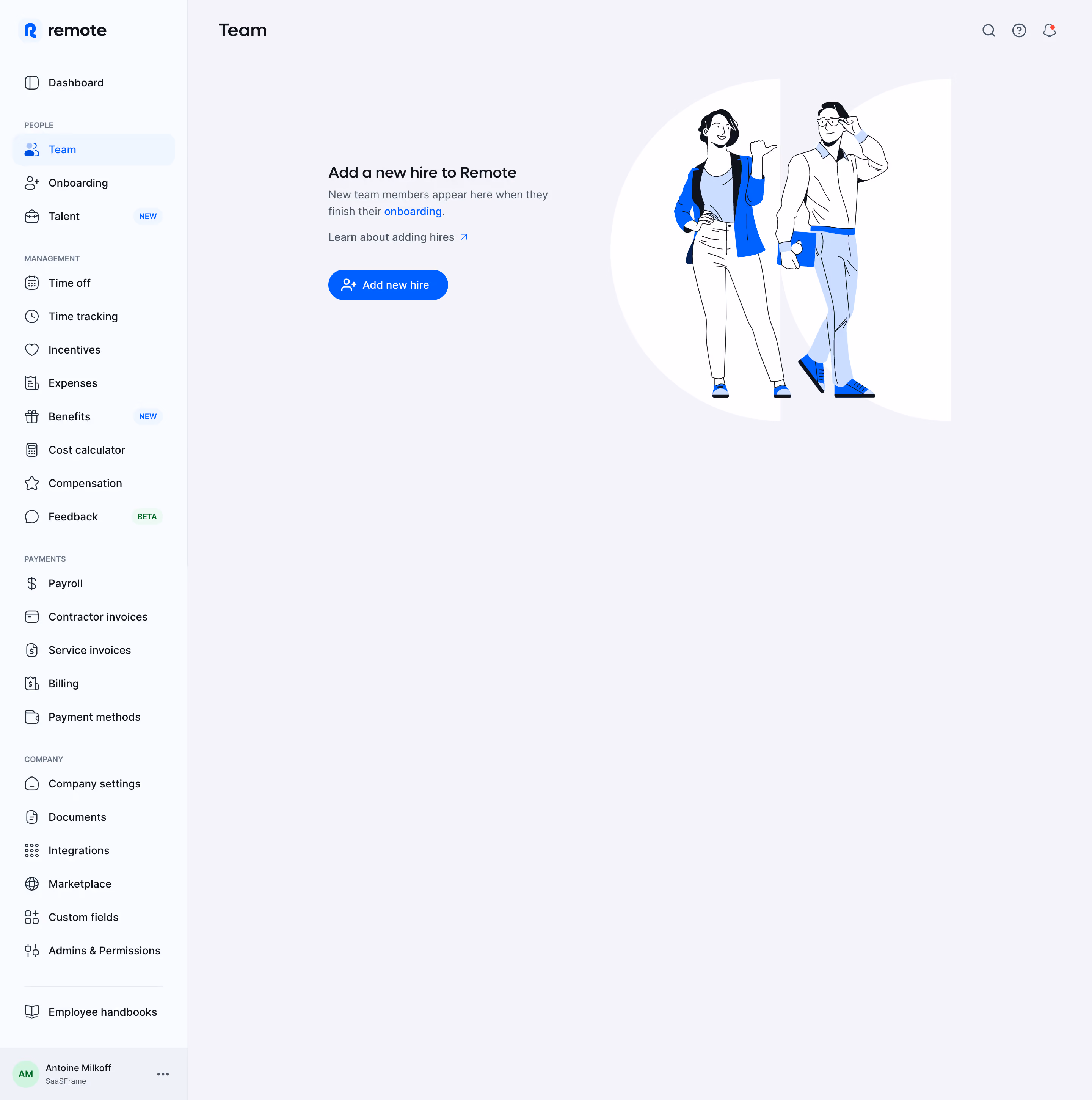 Remote Empty Team Table