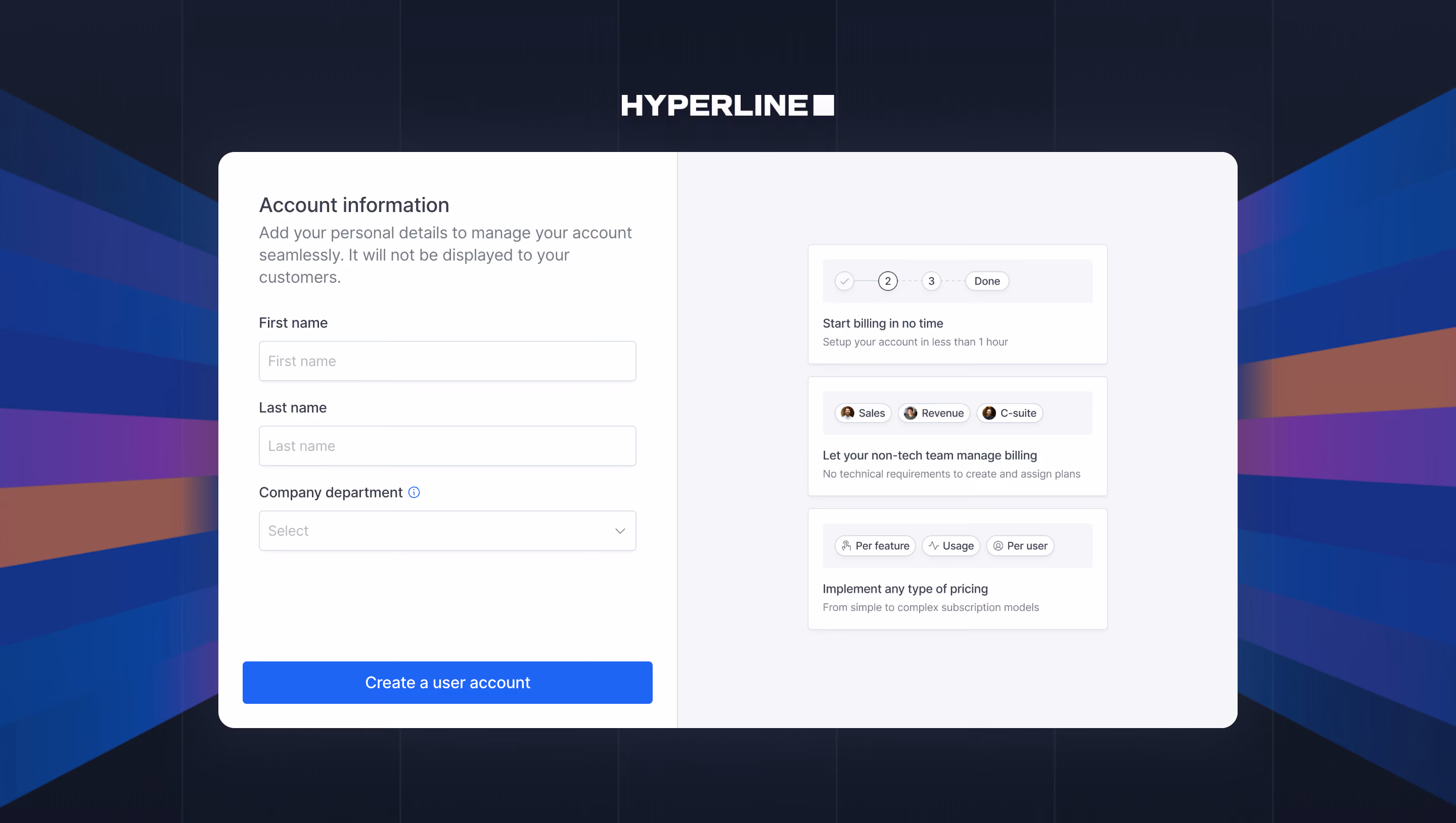 Hyperline Account Setup