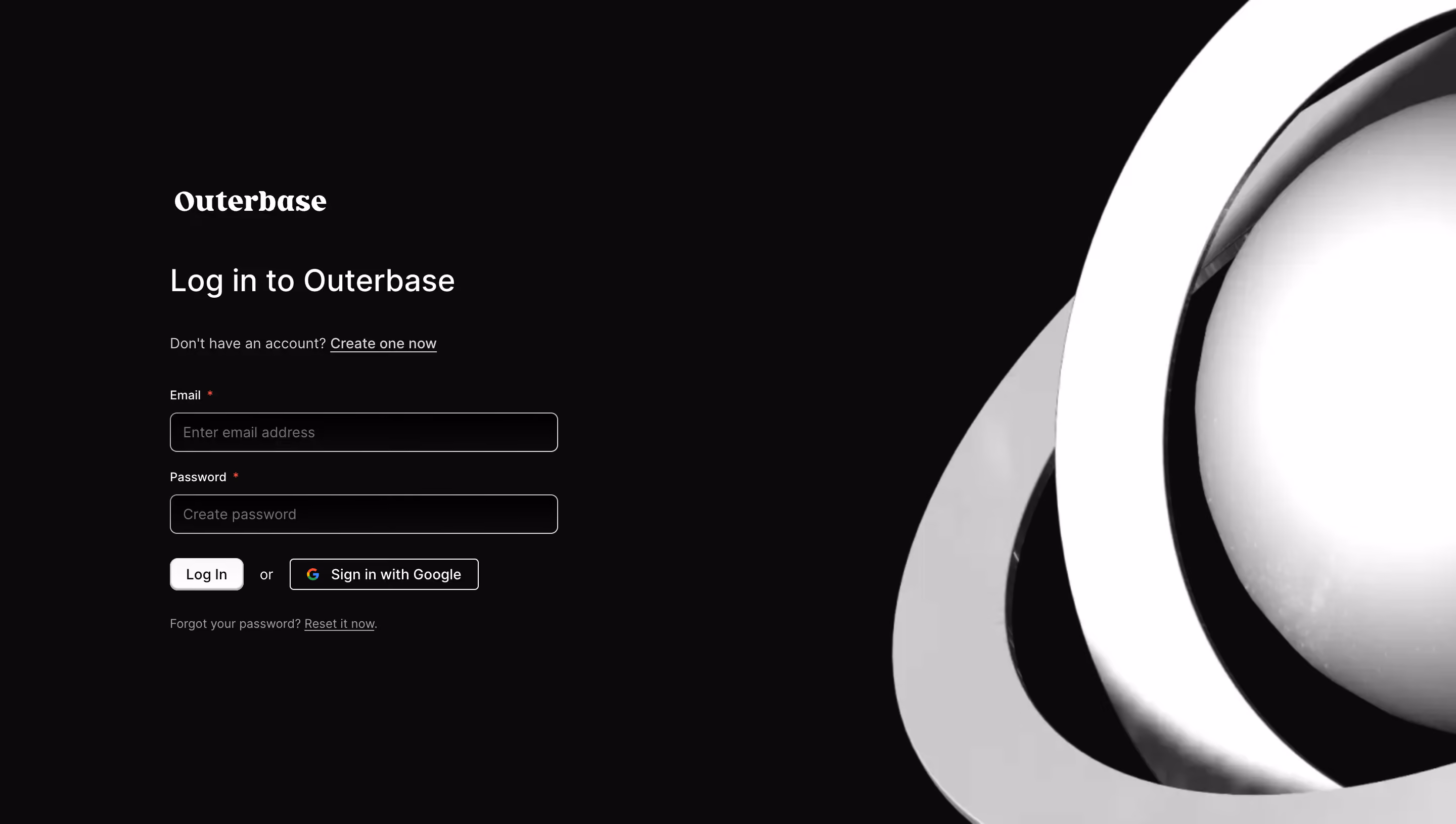 Outerbase Login Page