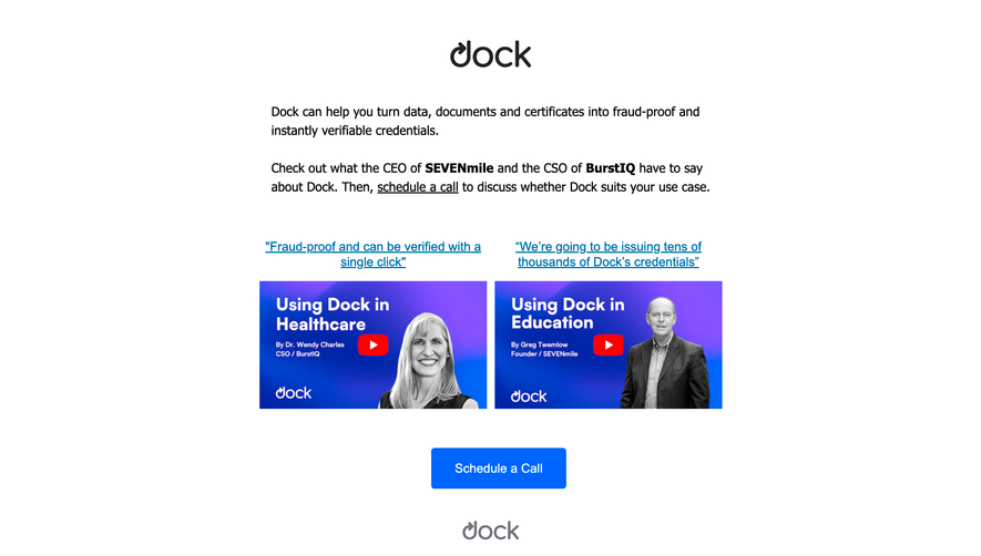 Dock Activation Emails