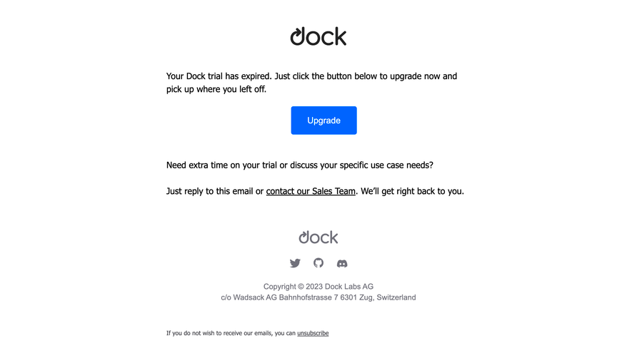 Dock Free Trial Emails