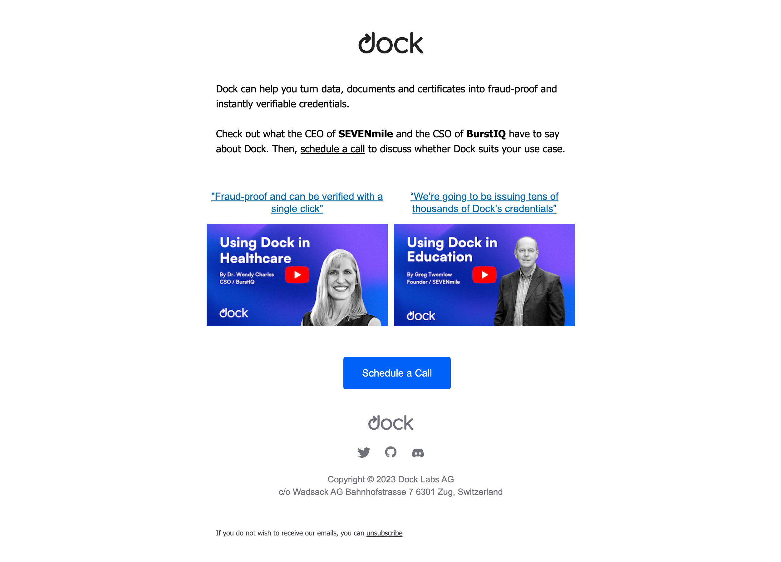 Dock Activation Emails