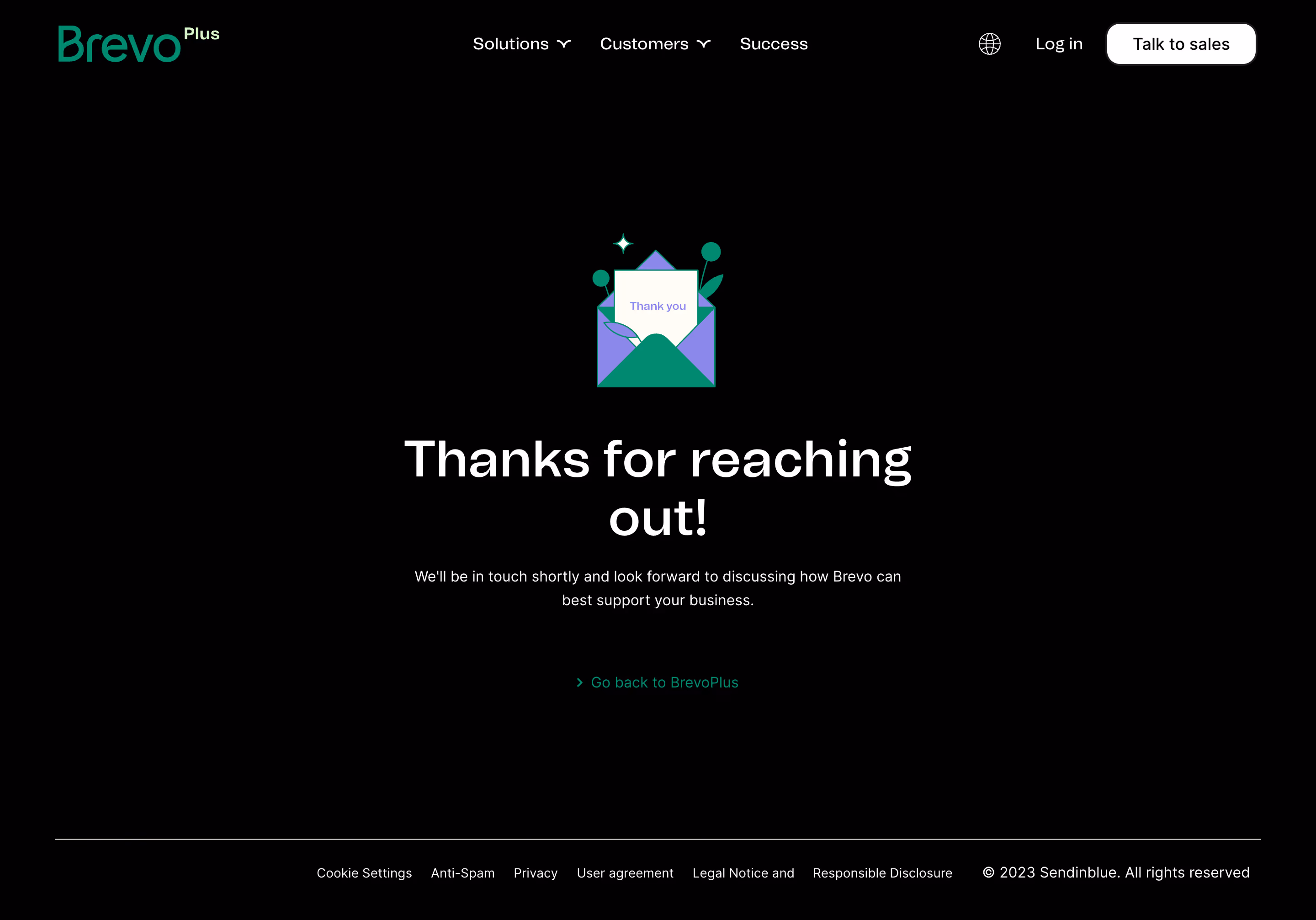 Brevo Thank You Page