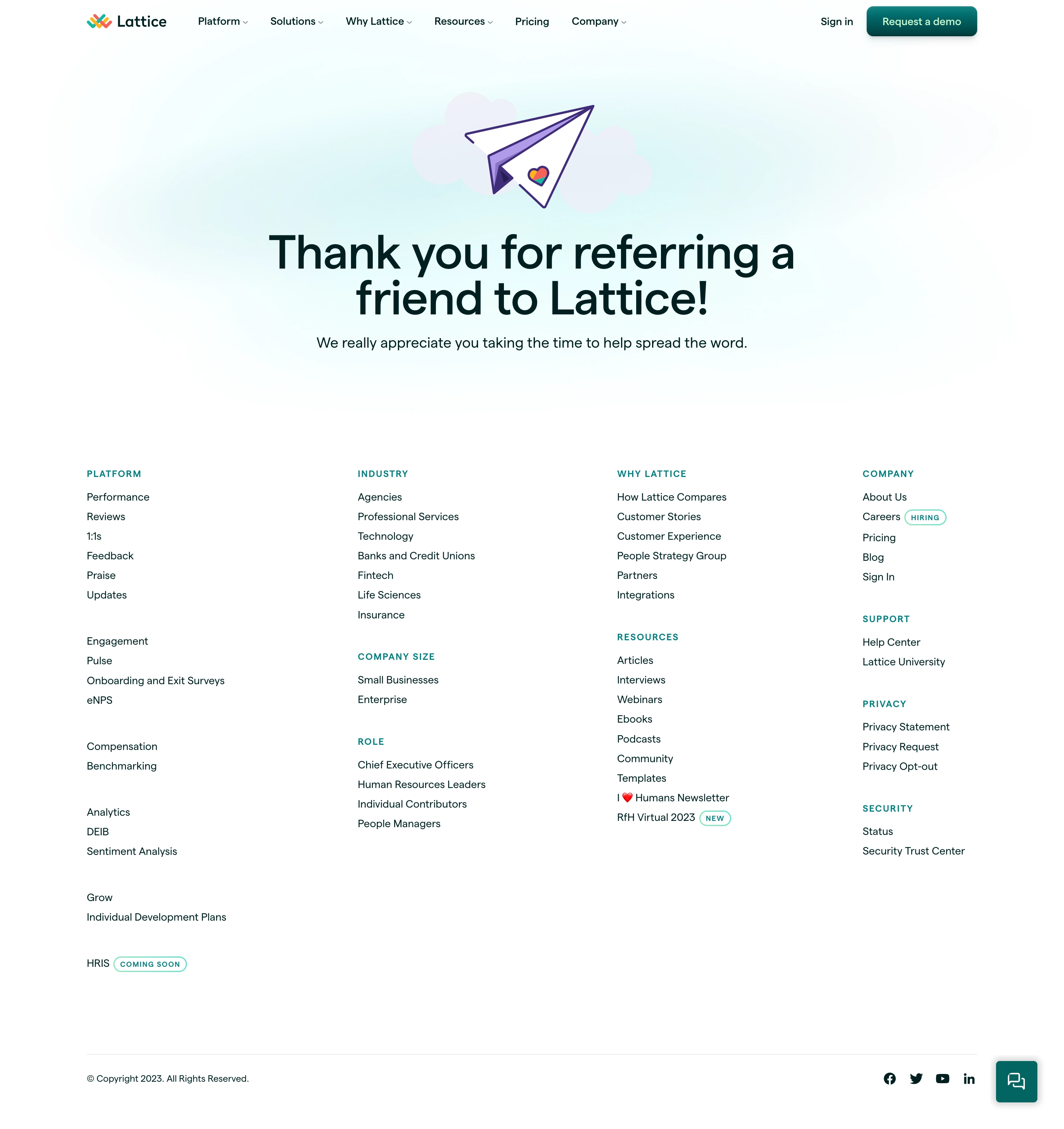 Lattice Thank You Page